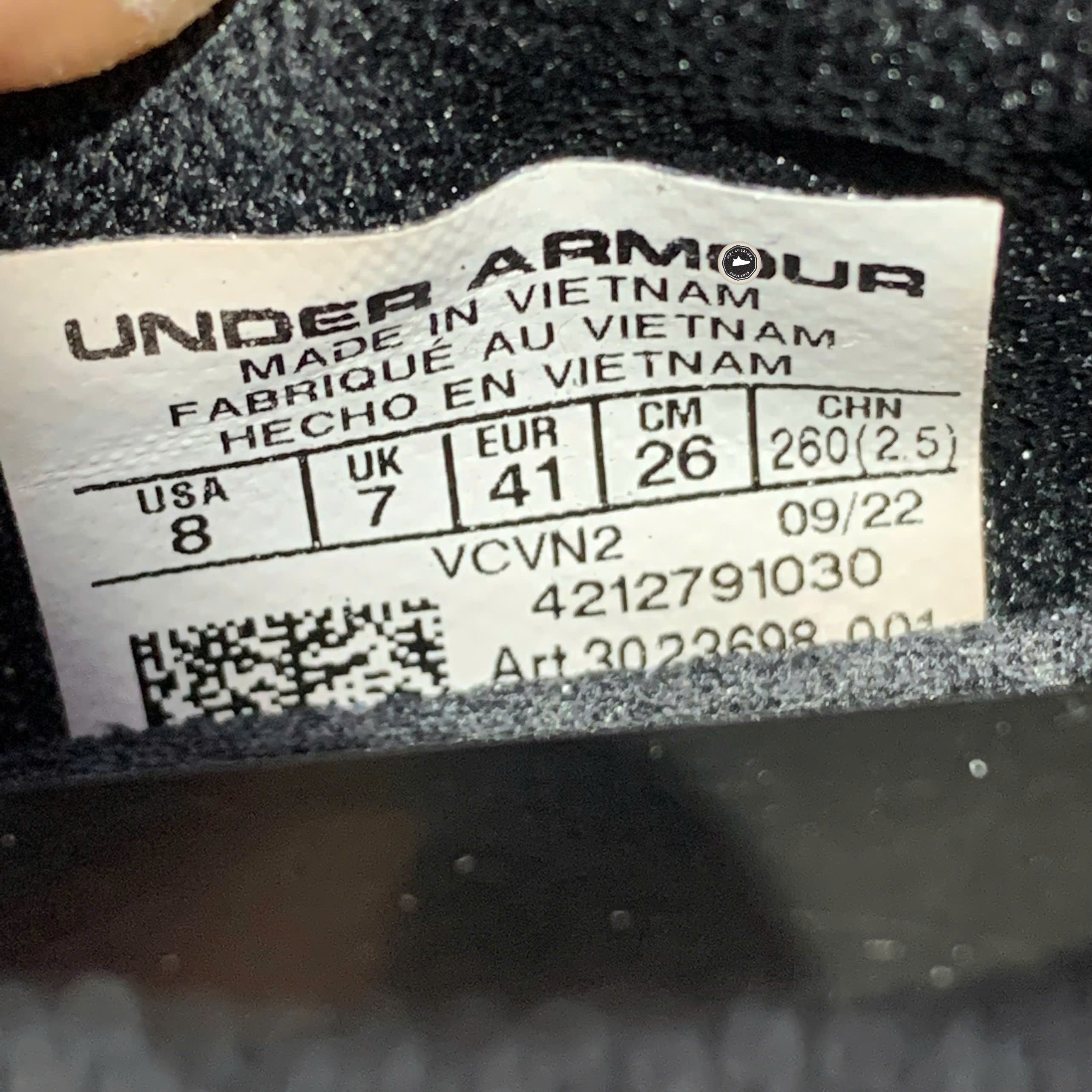 Under Armour TriBase Reign 3 Black Gum - 3023698-001 - Size 41 - GIÀY 2HAND CHÍNH HÃNG PVN26155
