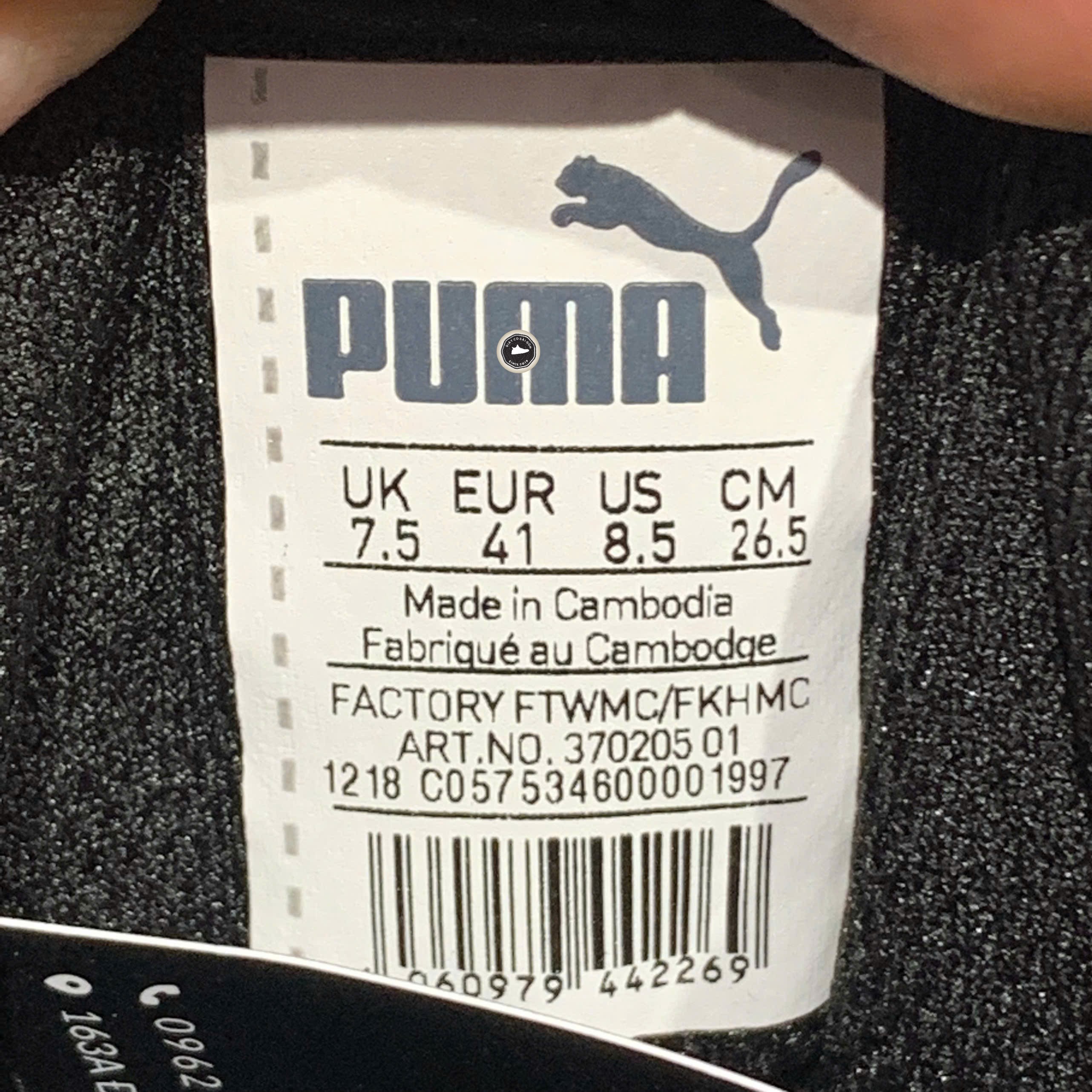 Puma Smash v2 'Black White' - 370205-01 - Size 41 - GIÀY 2HAND CHÍNH HÃNG PVN26236