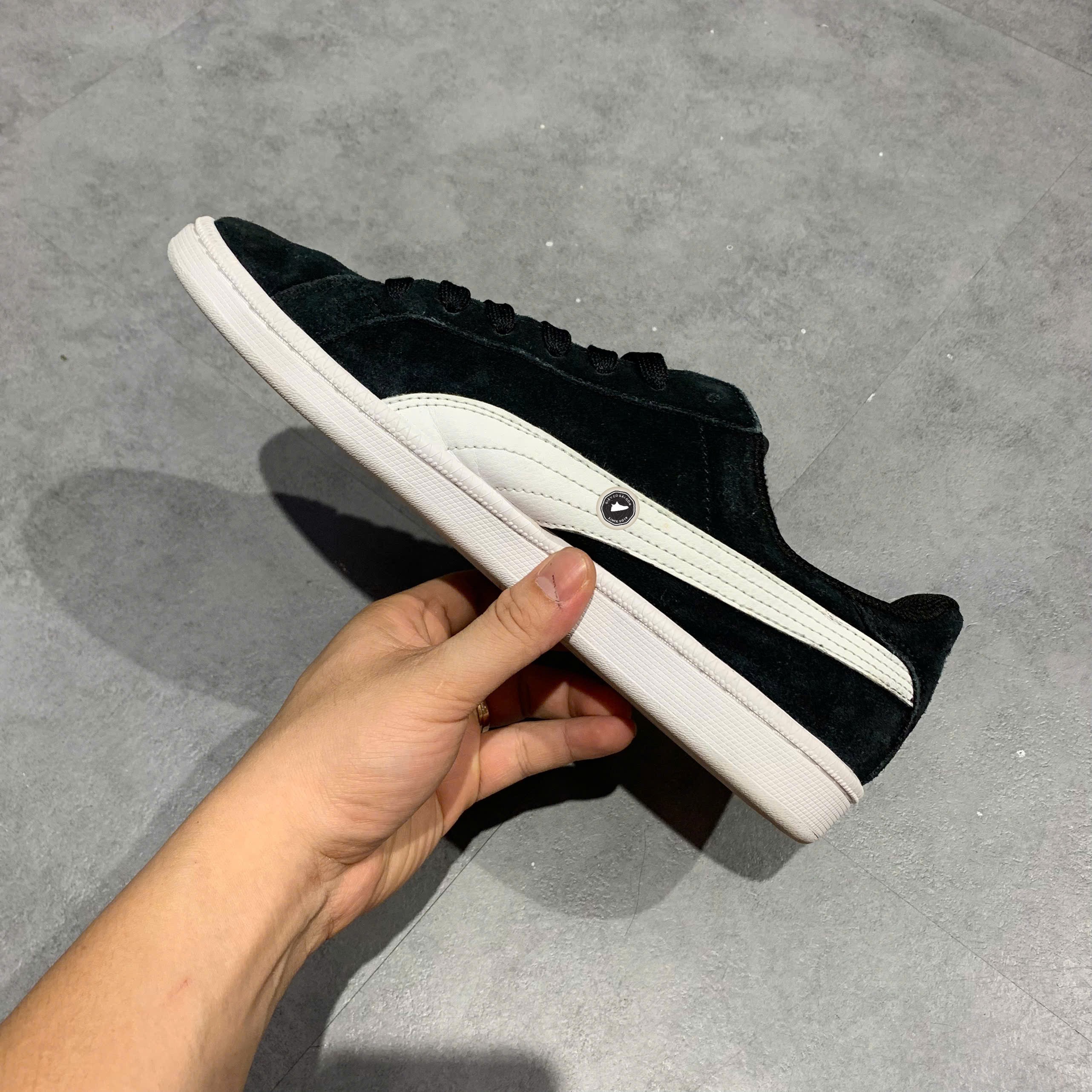 Puma Smash v2 'Black White' - 370205-01 - Size 41 - GIÀY 2HAND CHÍNH HÃNG PVN26236