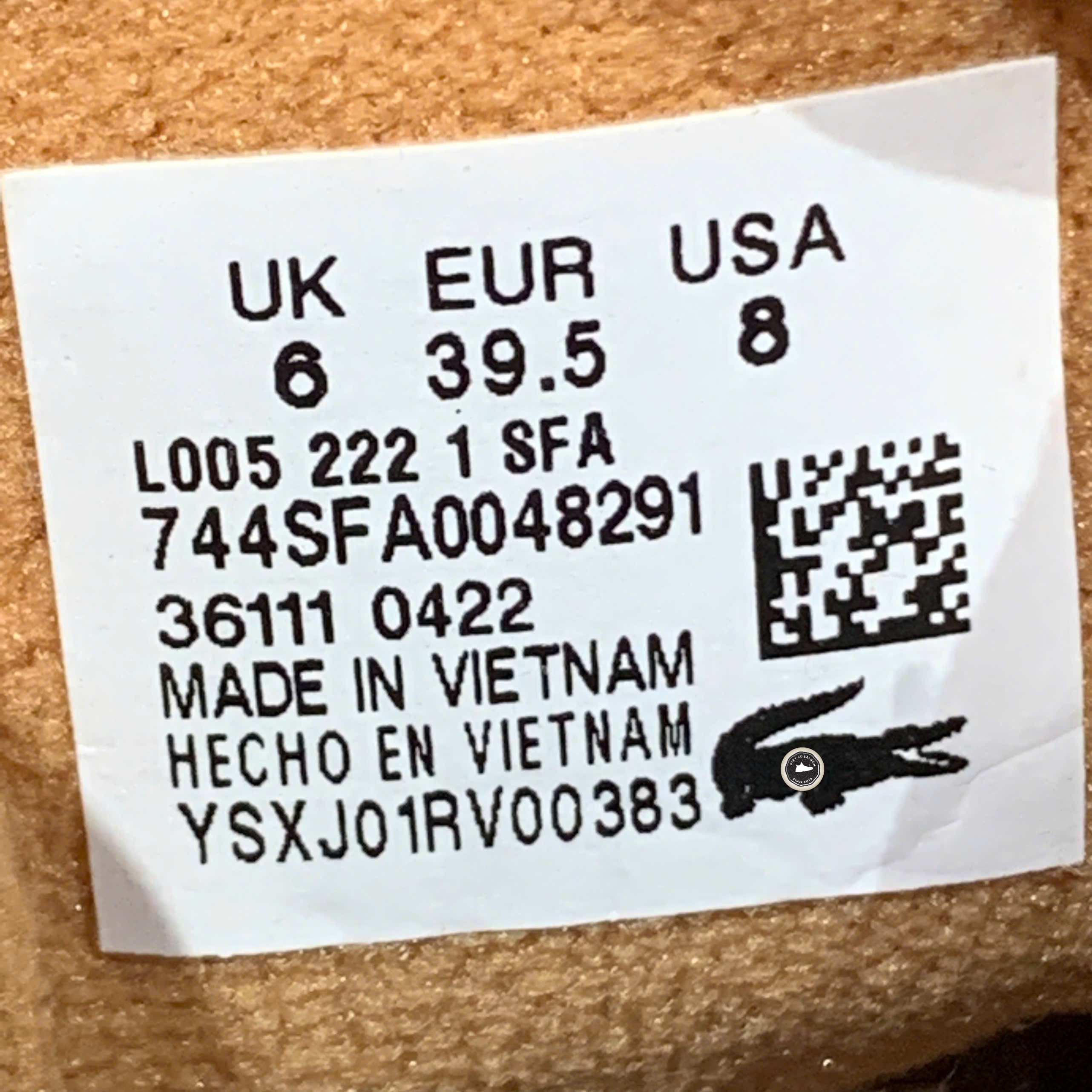 Lacoste L005 Leather White Tan - 744SFA0048291 - Size 39.5 - GIÀY 2HAND CHÍNH HÃNG PVN26194