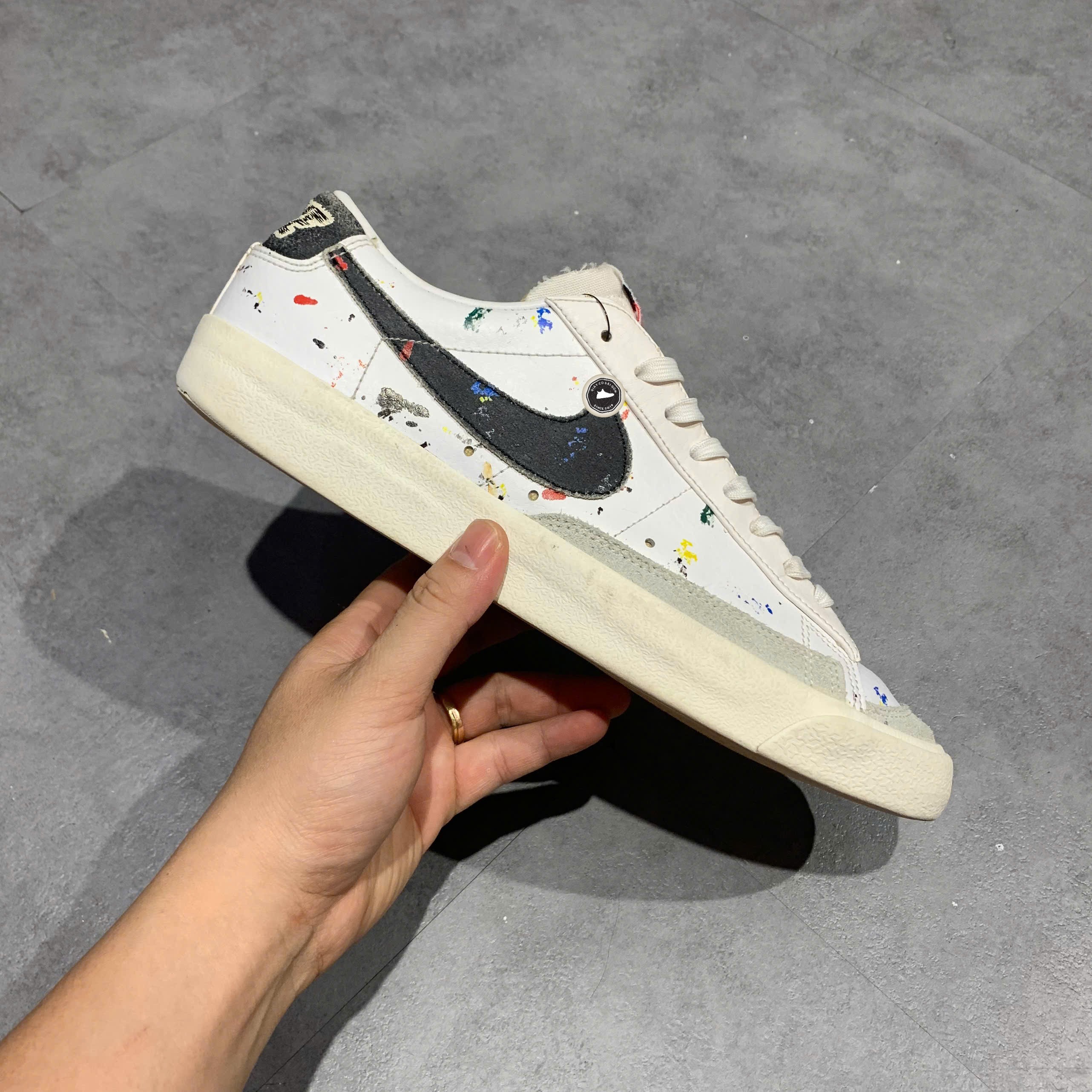 Nike Blazer Low '77 Paint Splatter - DJ1517-100 - Size 44.5 - GIÀY 2HAND CHÍNH HÃNG PVN26212