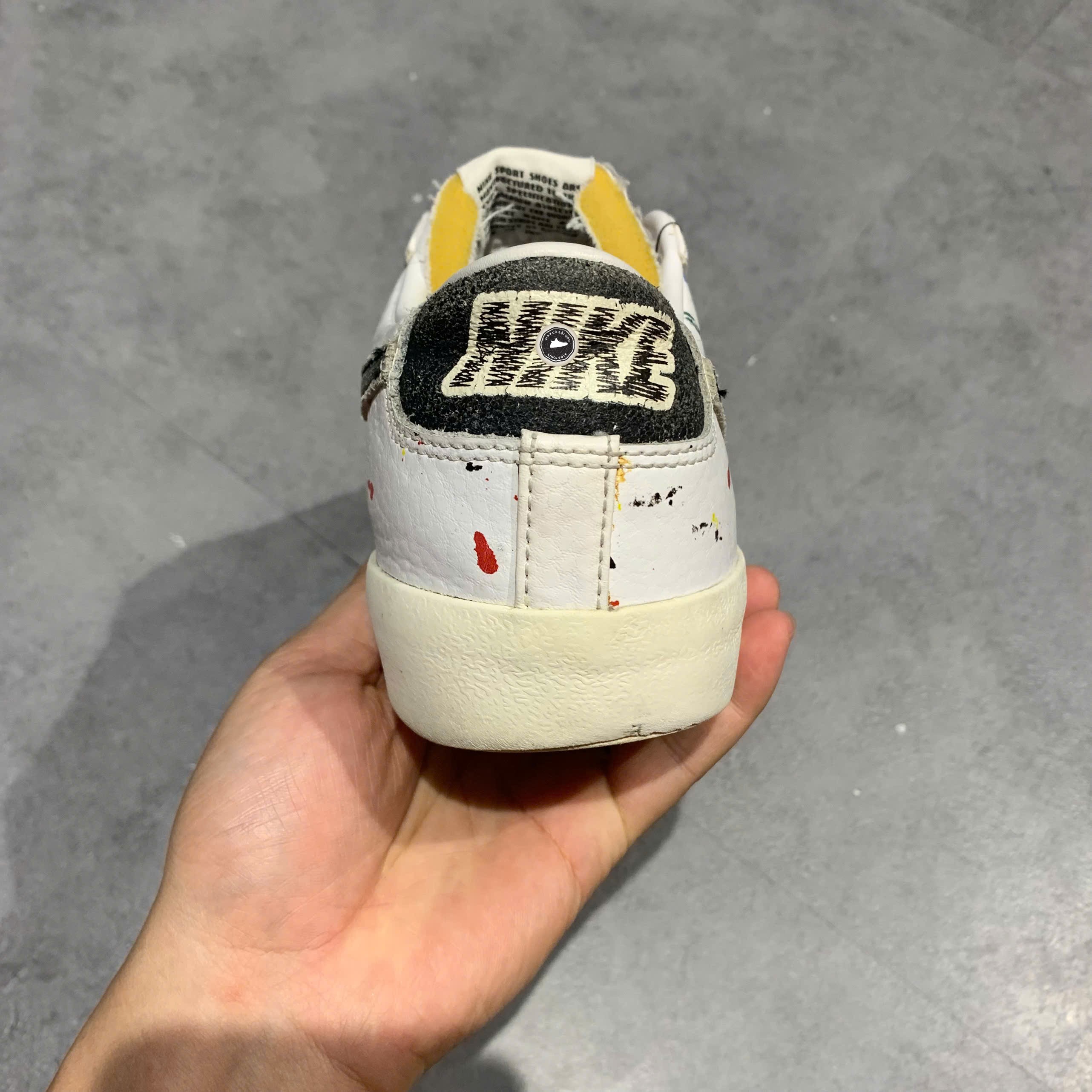 Nike Blazer Low '77 Paint Splatter - DJ1517-100 - Size 44.5 - GIÀY 2HAND CHÍNH HÃNG PVN26212