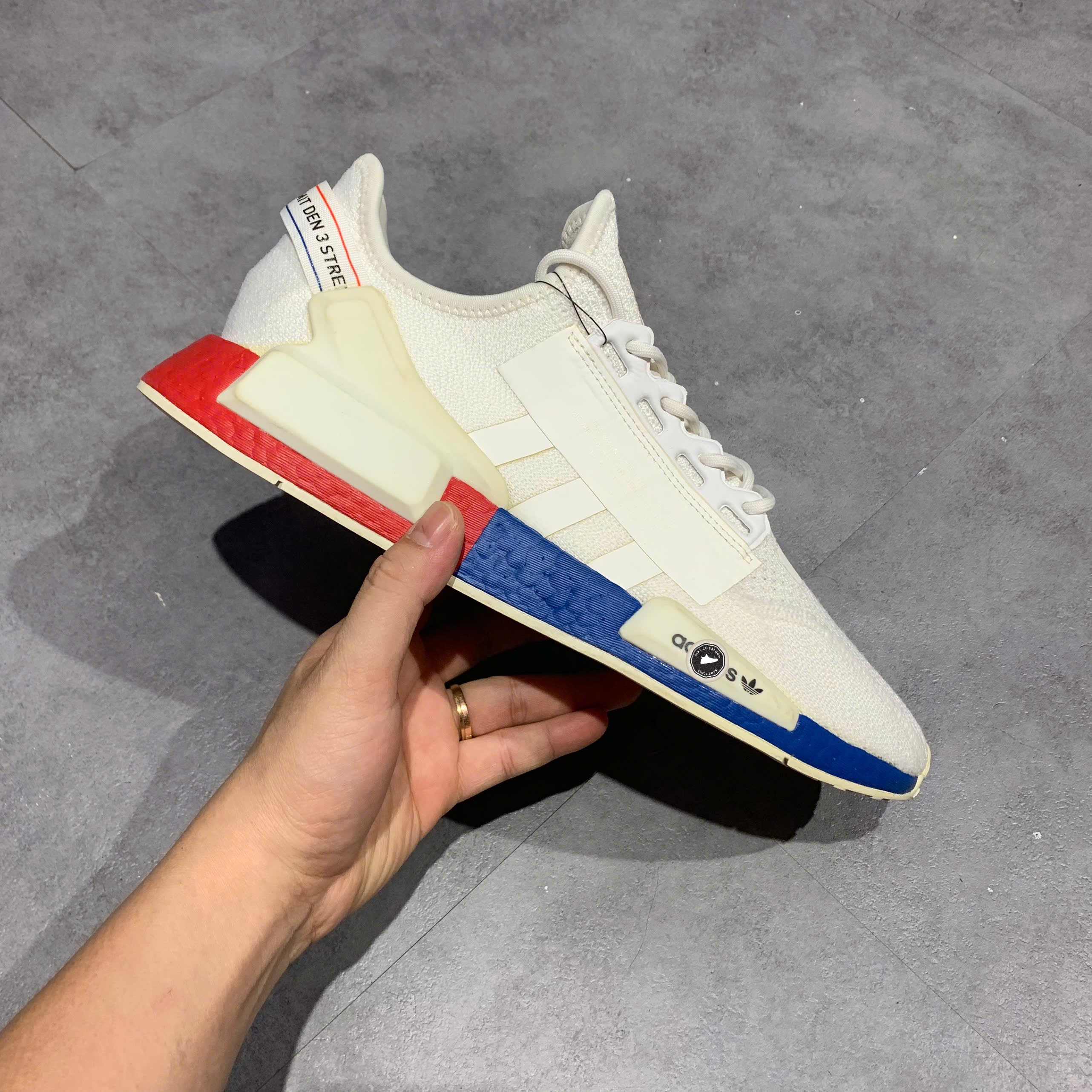 adidas NMD_R1 V2 White Lush Red Blue - FX4148 - Size 44 2/3 - GIÀY 2HAND CHÍNH HÃNG PVN25891