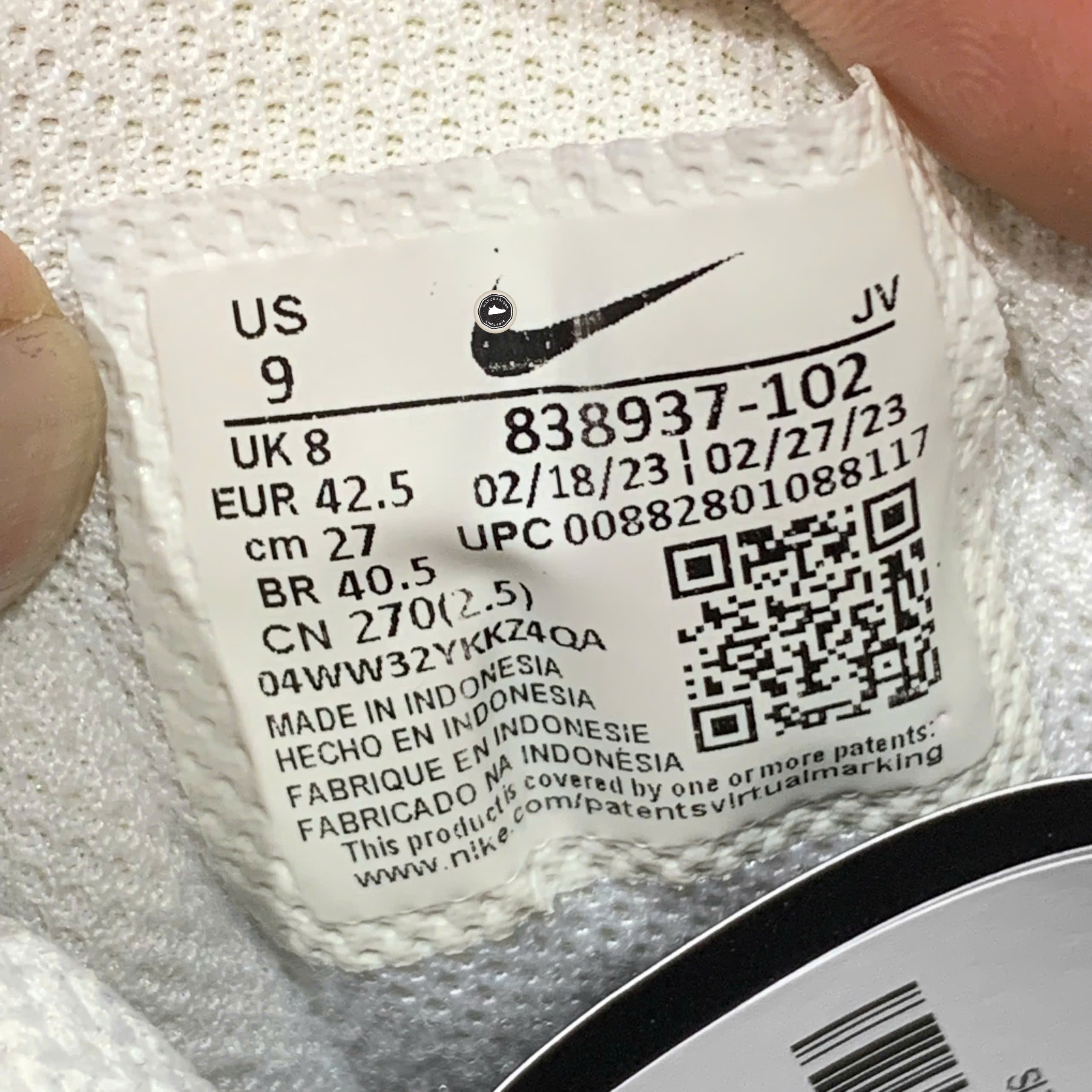 Nike Court Borough Low White Gym Red Black - 838937-102 - Size 42.5 - GIÀY 2HAND CHÍNH HÃNG PVN25576