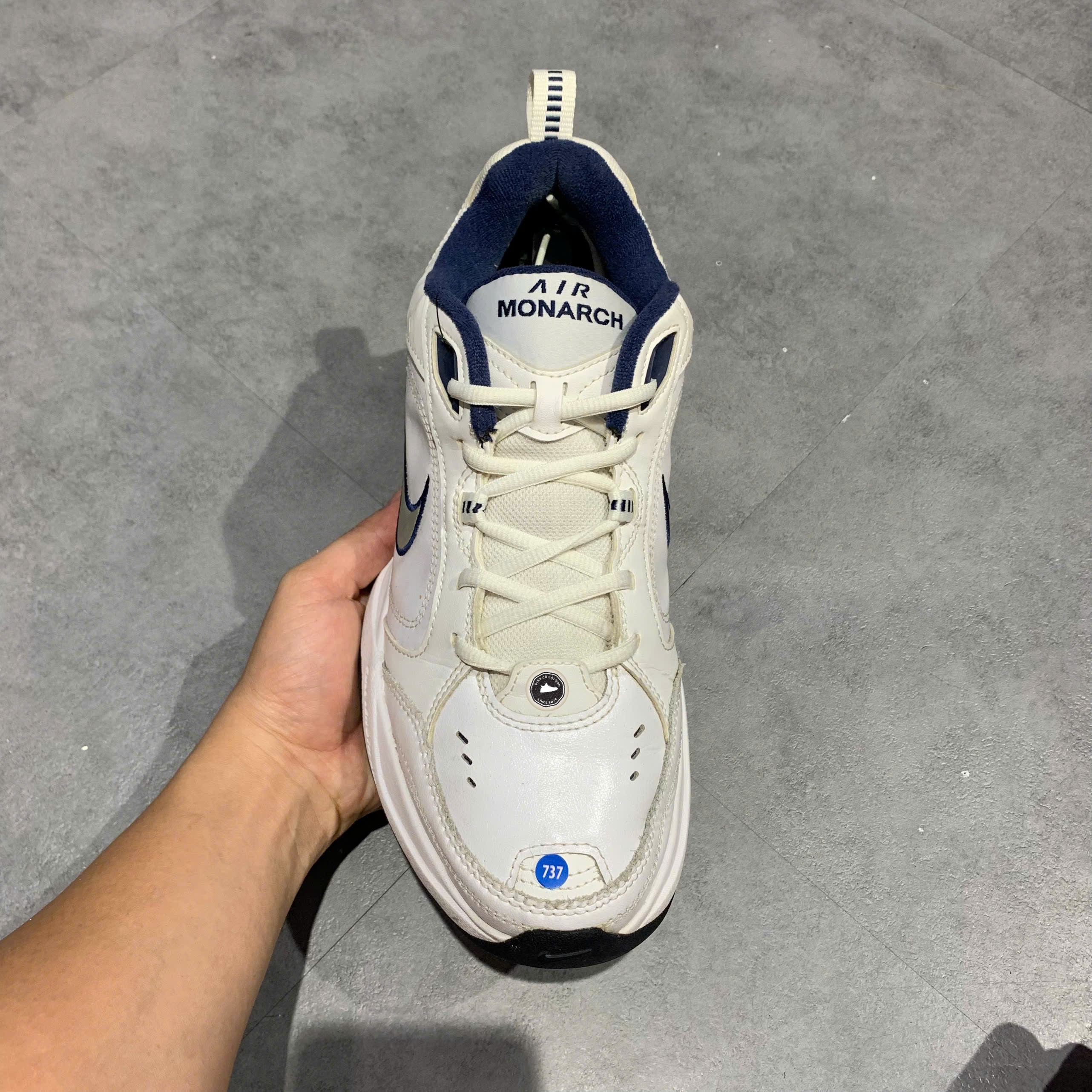 Nike Air Monarch IV White Navy - 415445-102 - Size 43 - GIÀY 2HAND CHÍNH HÃNG PVN26415