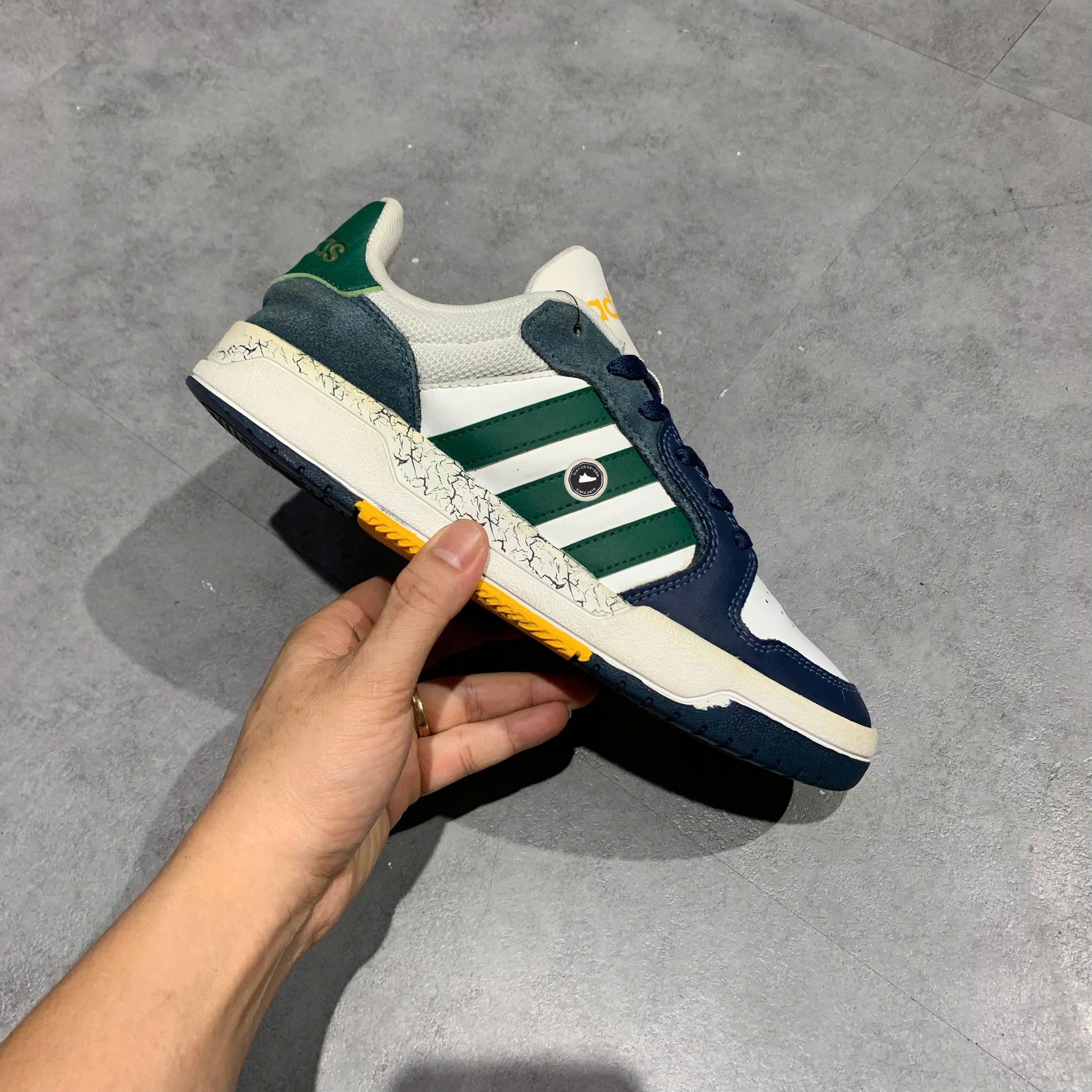 Adidas Entrap Low White Green Navy - JQ5047 - Size 40 - GIÀY 2HAND CHÍNH HÃNG PVN26351