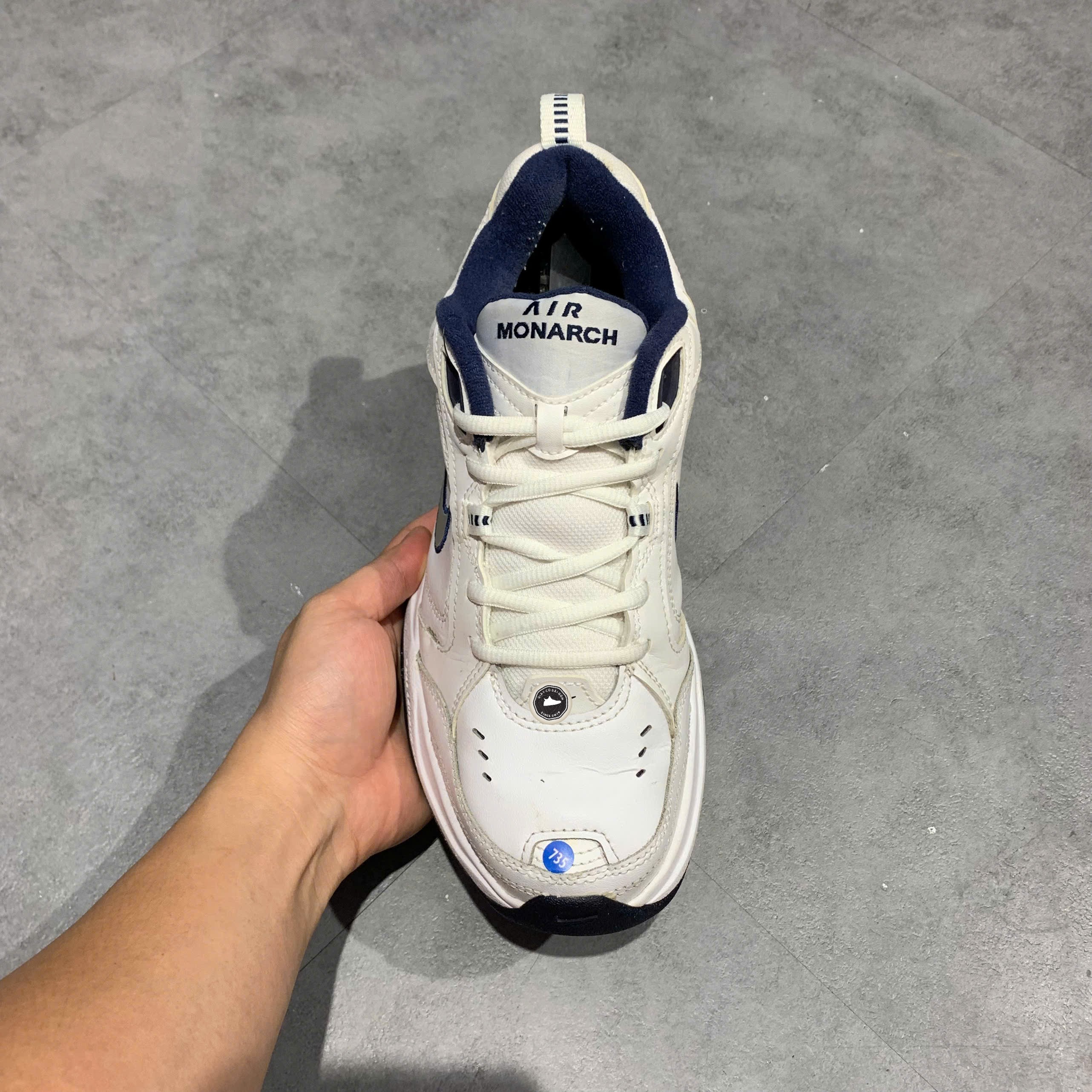 Nike Air Monarch IV White Navy - 415445-102 - Size 41 - GIÀY 2HAND CHÍNH HÃNG PVN26359