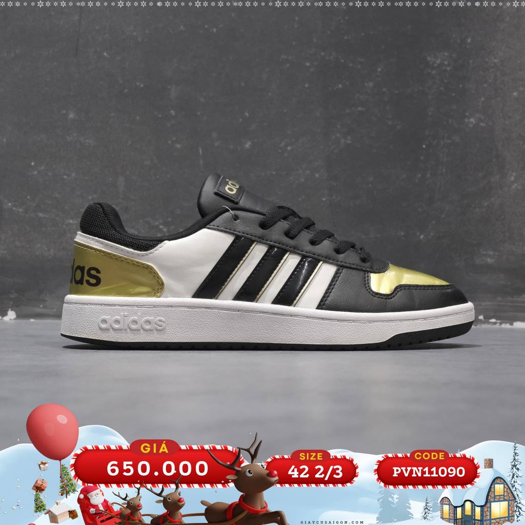 Adidas neo Hoops 2.0 'Black Gold White' H01196 SIZE 42 2/3 PVN11090