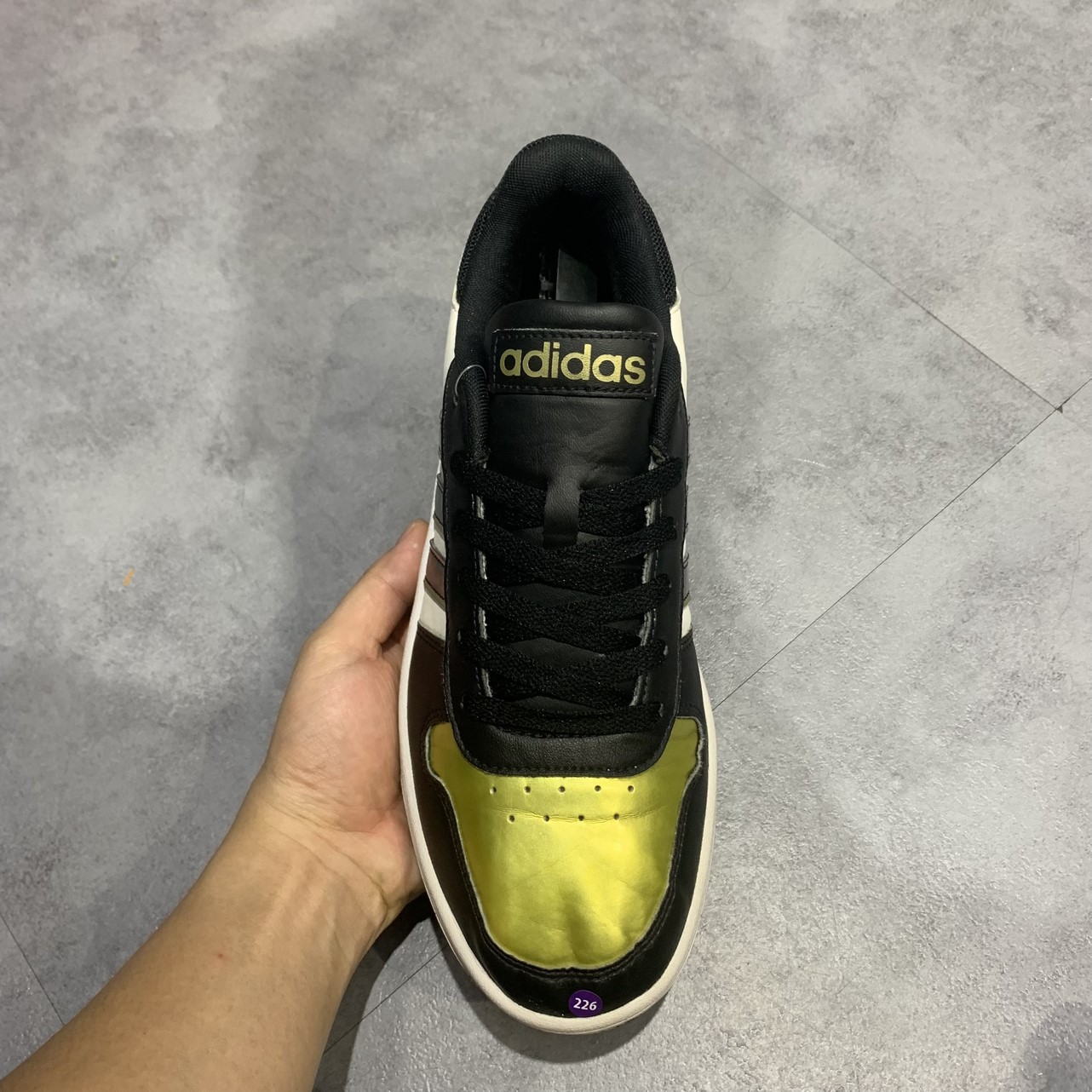 Adidas neo Hoops 2.0 'Black Gold White' H01196 SIZE 42 2/3 PVN11090