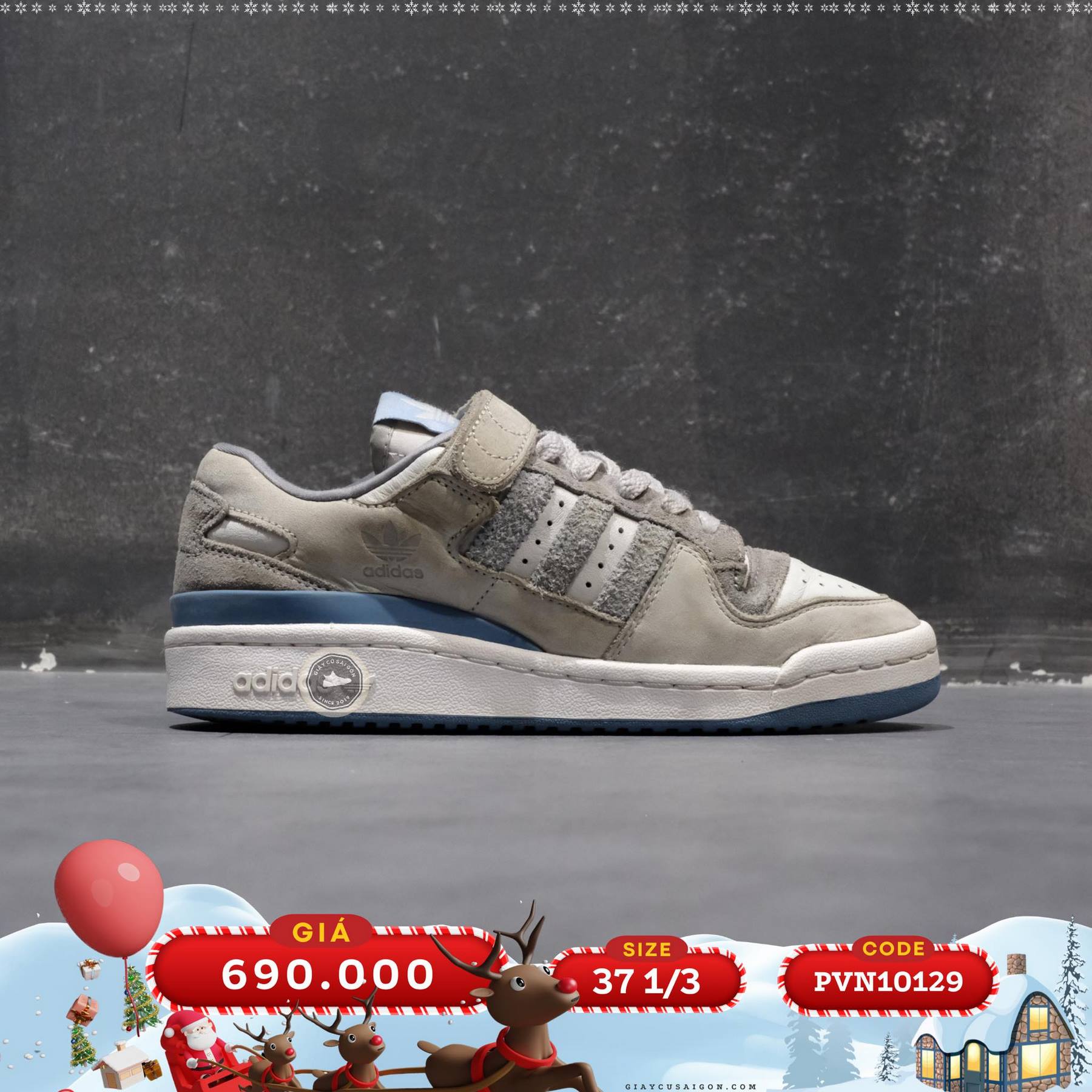 2hand Giày Adidas Forum 84 Low 'Grey' HQ6333 SIZE 37 1/3 PVN10129