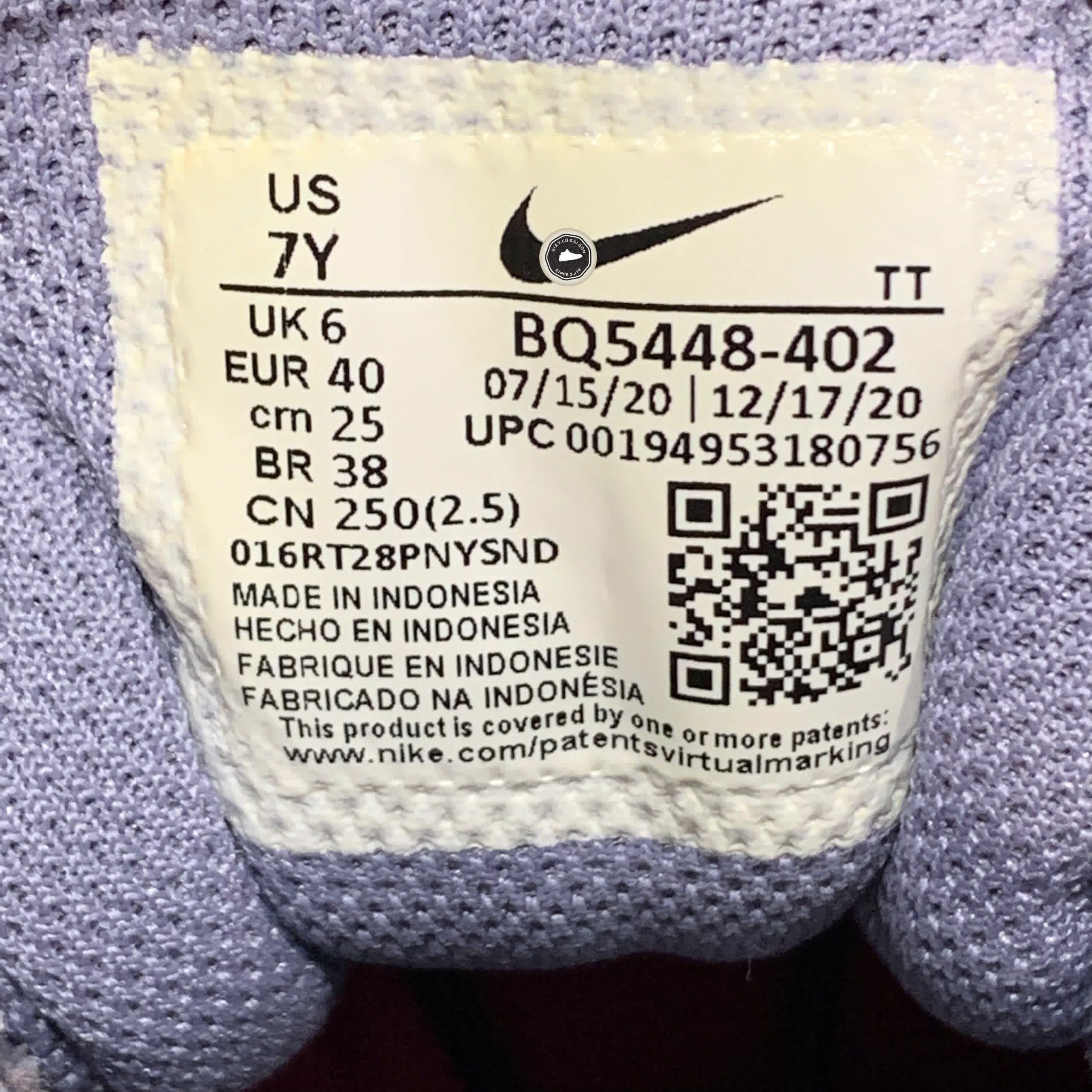 NIKE COURT BOROUGH LOW 2 GS 'ASHEN SLATE' – BQ5448-402 – SIZE 40 – GIÀY 2HAND CHÍNH HÃNG