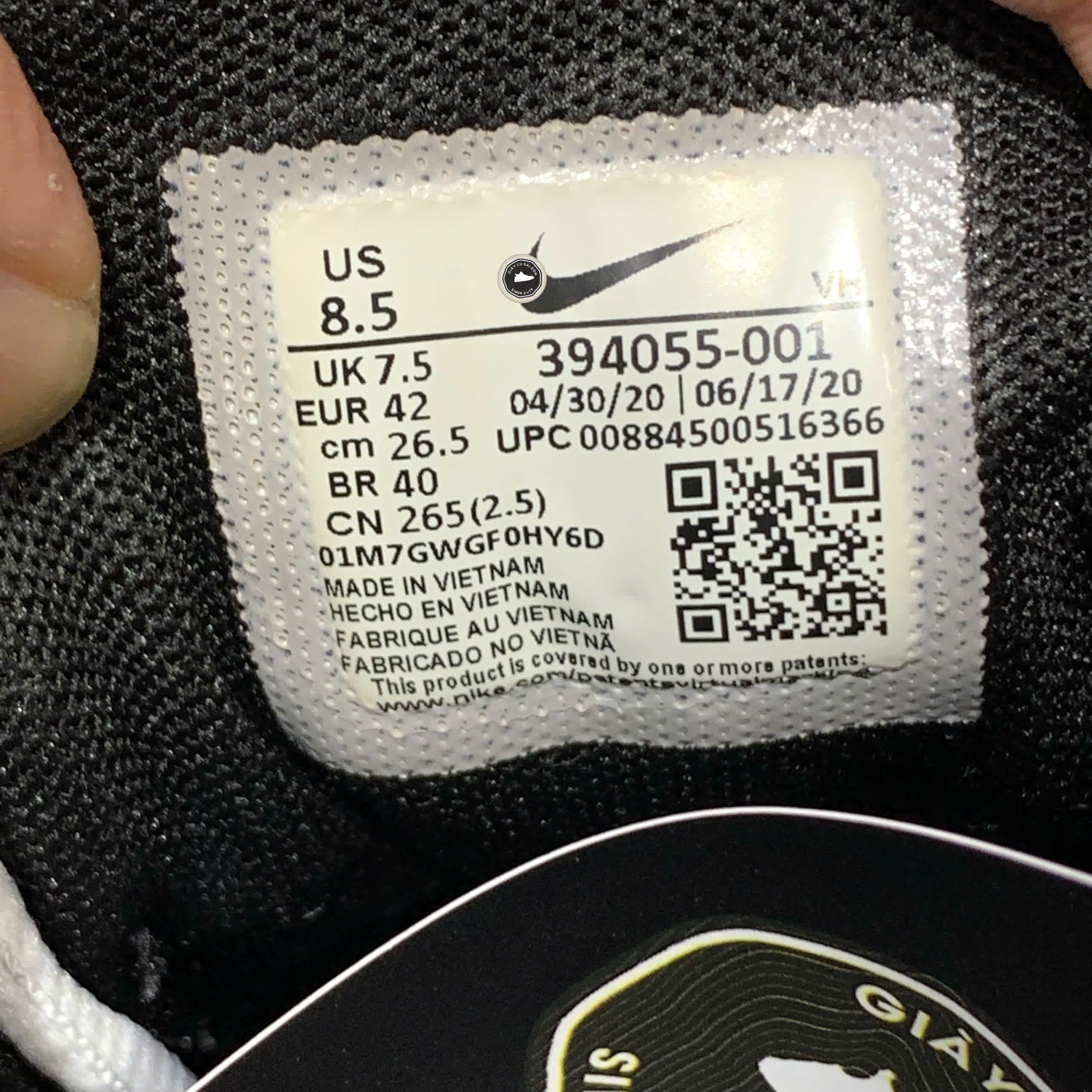 NIKE INITIATOR 'WHITE/METALLIC COOL GREY/OBSIDIAN' 394055-101 - SIZE 42 - GIÀY 2HAND CHÍNH HÃNG PVN17818