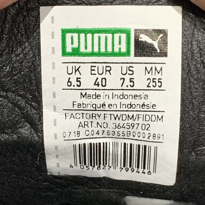 2hand giày PUMA Liga Leather Retro Shoe Black 364597-02 SIZE 40 pvn13149