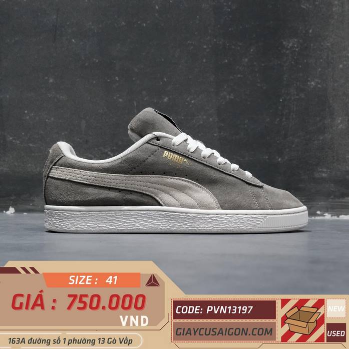 Giày 2hand Puma Suede Classic Steeple 'Grey White' 352634 66 SIZE 41