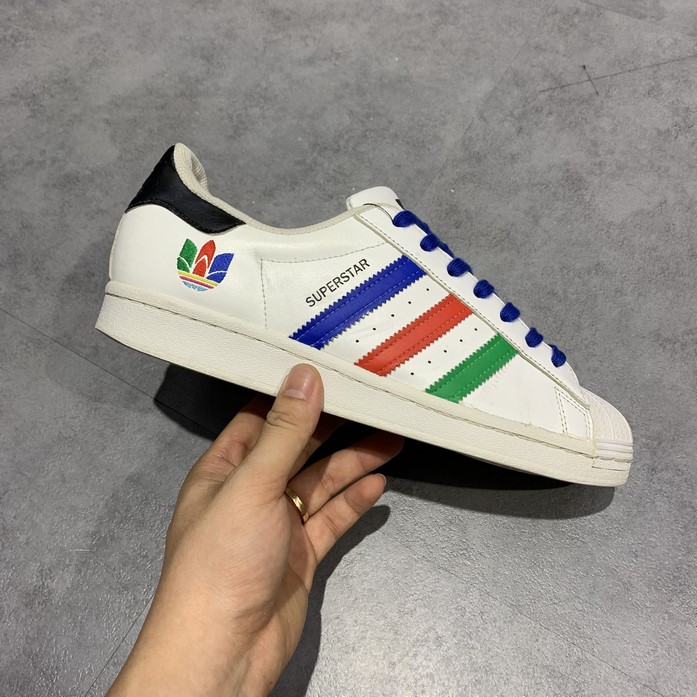 2hand Giày Adidas Superstar Colorful Trefoil Cloud White FU9521 SIZE 41 1/3 pvn13056