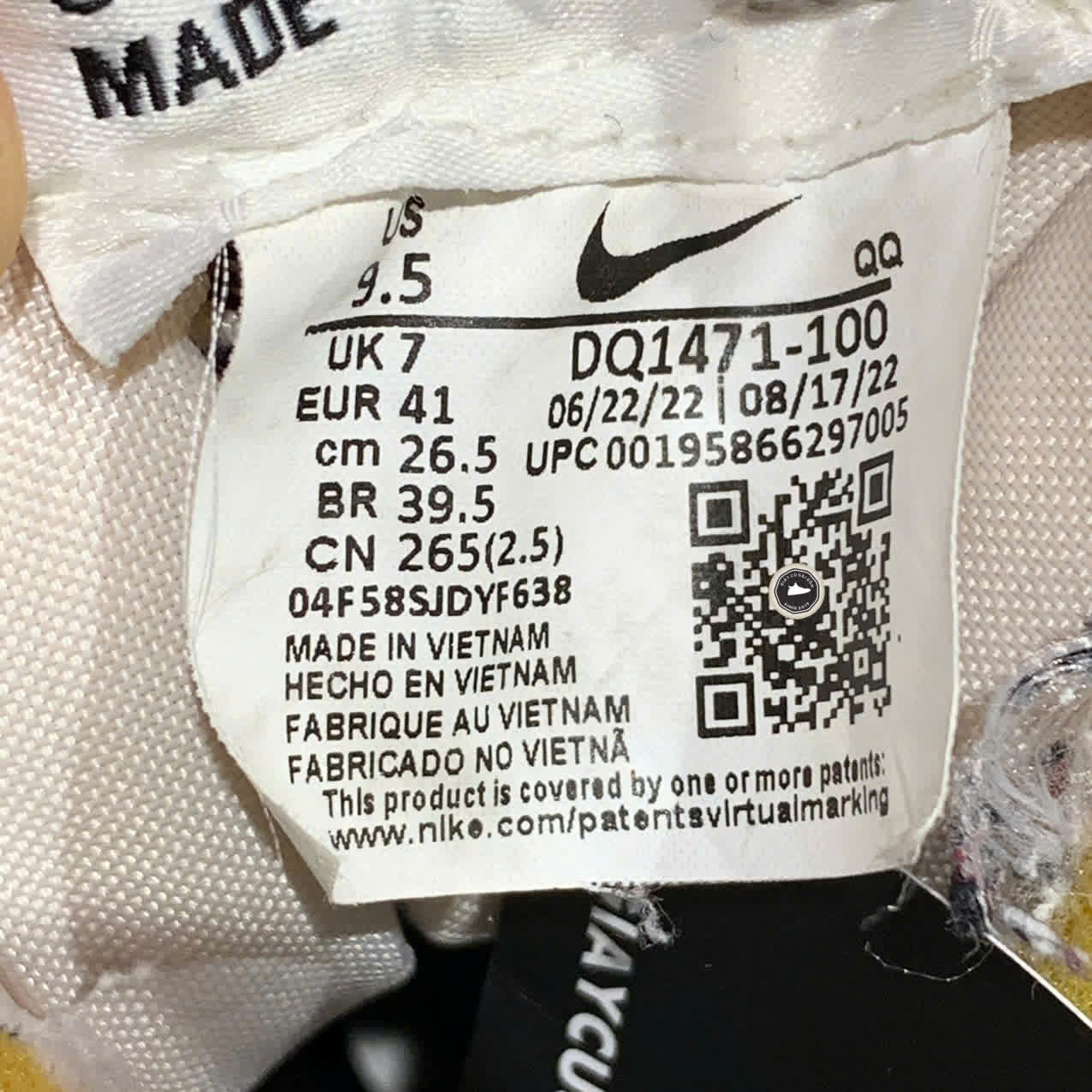 NIKE BLAZER MID ’77 VINTAGE WHITE BLACK DQ1471-100 SIZE 41 GIÀY 2HAND CHÍNH HÃNG PVN19542