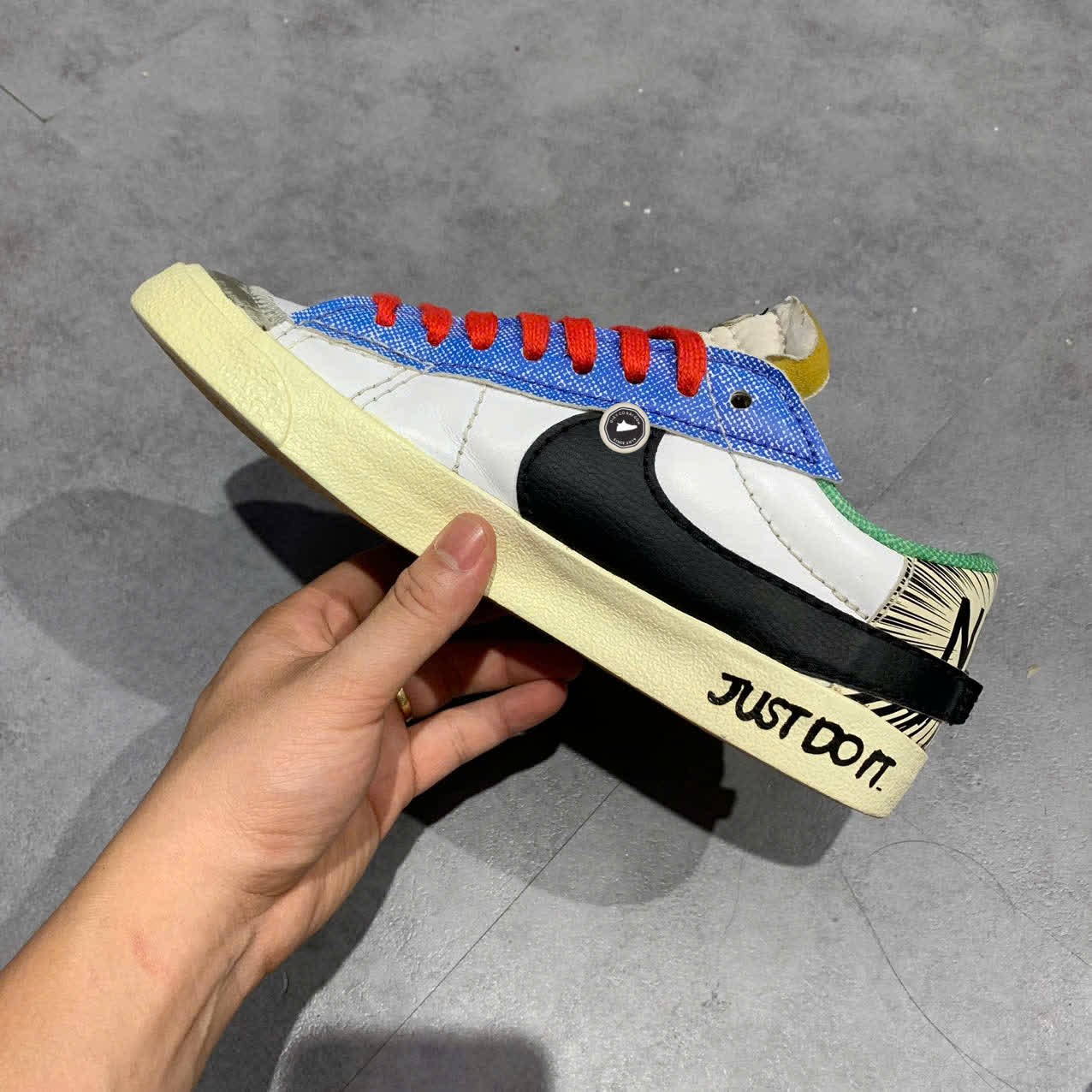 NIKE BLAZER LOW ’77 JUMBO MIGHTY SWOOSHERS DX6059-101 SIZE 40.5 GIÀY 2HAND CHÍNH HÃNG PVN19678