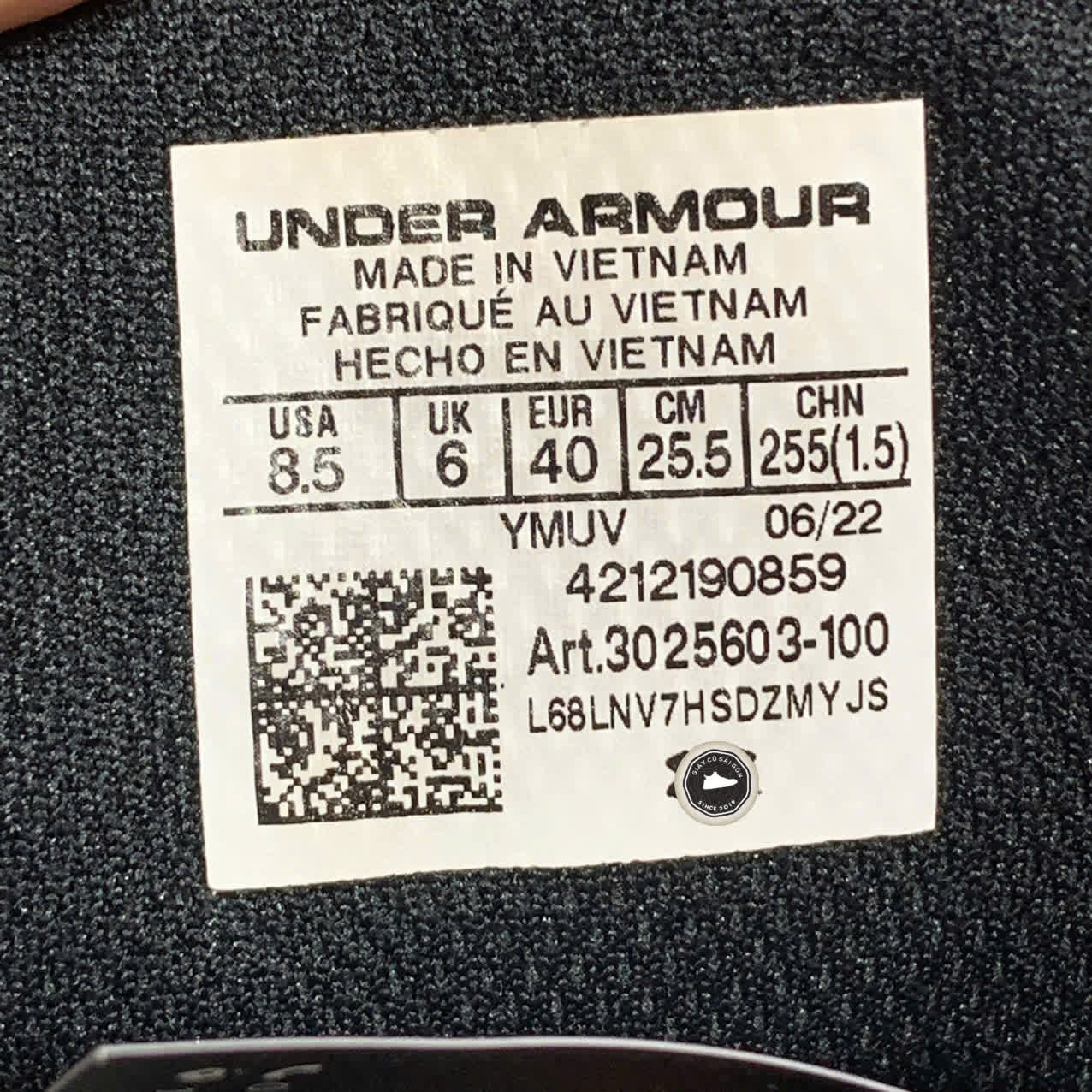 UNDER ARMOUR FLOW BREAKTHRU 3 'WHITE BLACK' 3025603-100 SIZE 40 GIÀY 2HAND CHÍNH HÃNG PVN19596