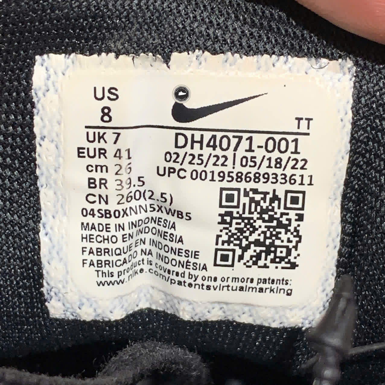 NIKE AIR ZOOM PEGASUS 39 “BLACK × DARK SMOKE GREY × WHITE” DH4071-001 SIZE 41 GIÀY 2HAND CHÍNH HÃNG PVN19563