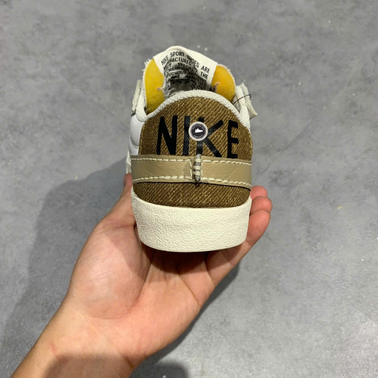 NIKE BLAZER LOW ’77 JUMBO WHITE KHAKI DZ2772-121 SIZE 40.5 GIÀY 2HAND CHÍNH HÃNG PVN19679