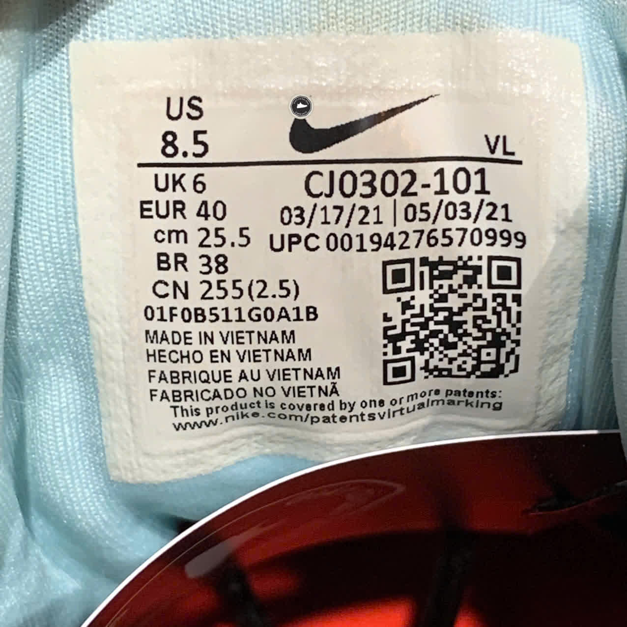 NIKE AIR ZOOM WINFLO 7 'WHITE GLACIER ICE' CJ0302-101 SIZE 40 GIÀY 2HAND CHÍNH HÃNG [PVN19566]