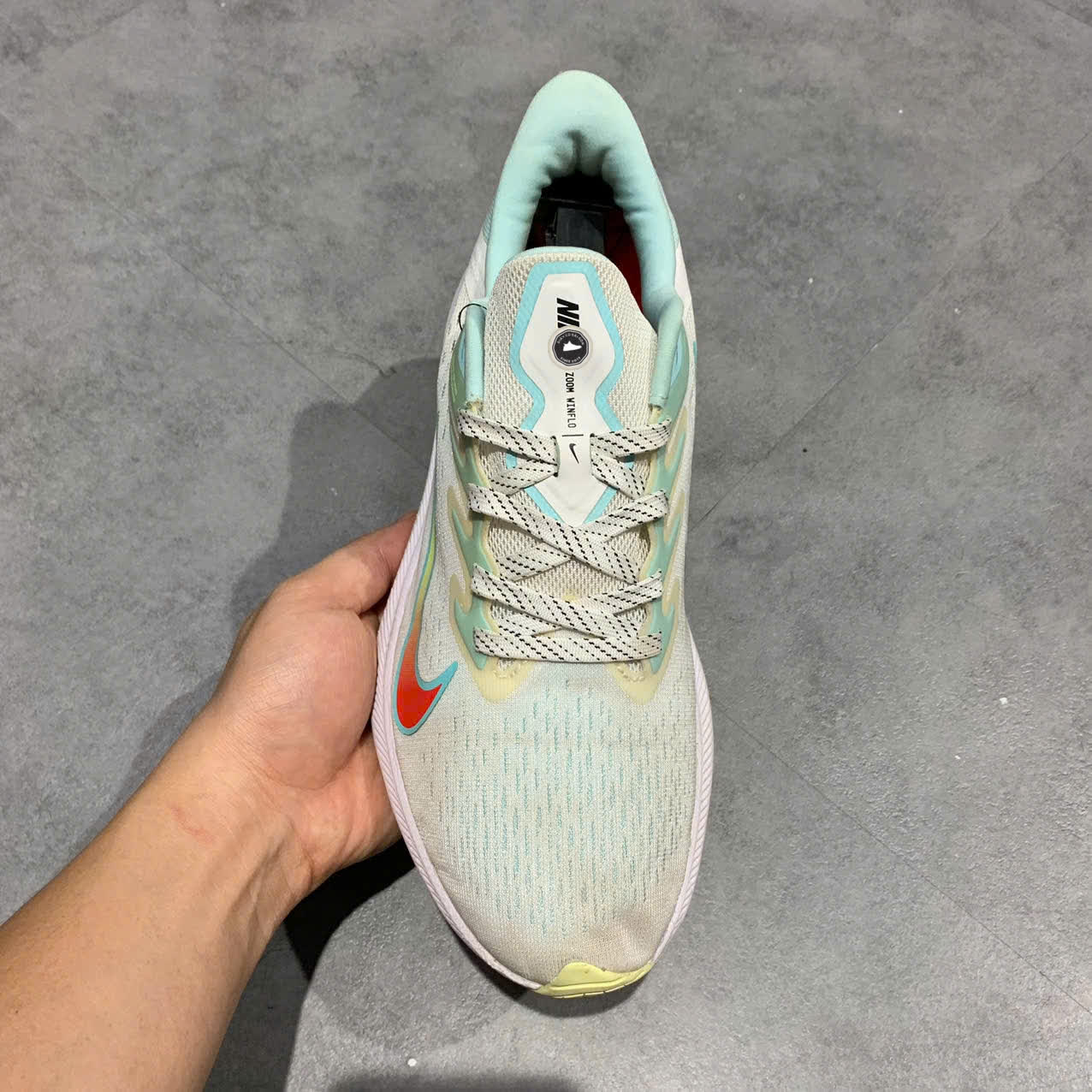 NIKE AIR ZOOM WINFLO 7 'WHITE GLACIER ICE' CJ0302-101 SIZE 40 GIÀY 2HAND CHÍNH HÃNG [PVN19566]