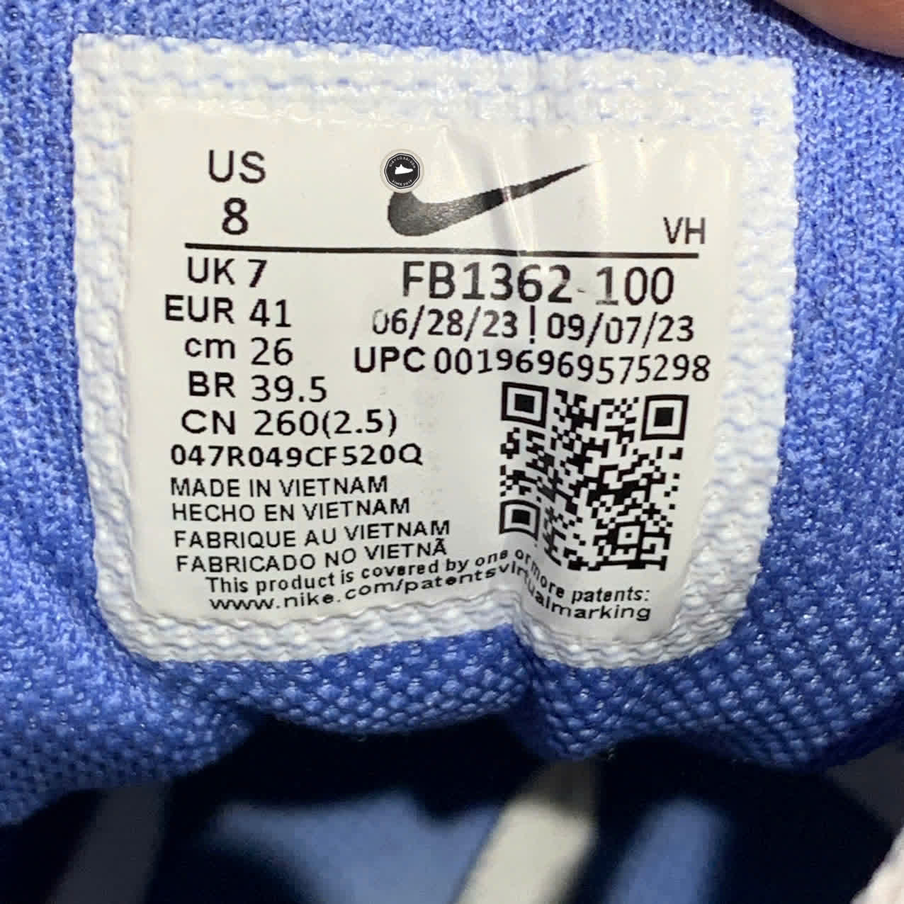 NIKE FULL FORCE LOW “POLAR BLUE” FB1362-100 SIZE 41 GIÀY 2HAND