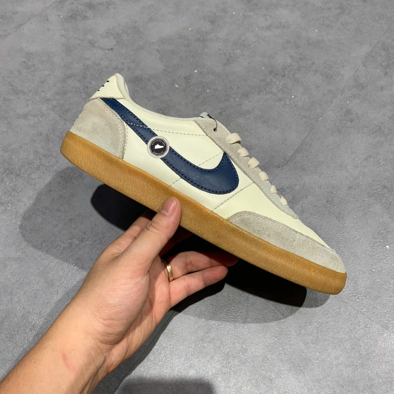 NIKE KILLSHOT 2 LEATHER 'SAIL MIDNIGHT NAVY GUM' 432997-107 SIZE 41 GIÀY 2HAND CHÍNH HÃNG PVN19726
