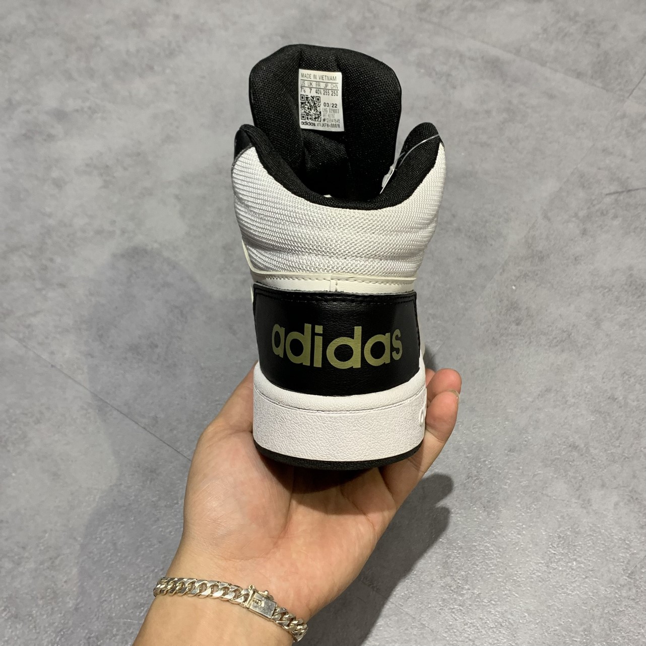 2hand Adidas neo Hoops 2.0 Mid 'White Blue Gold' H01197 SIZE 40 2/3 PVN11807