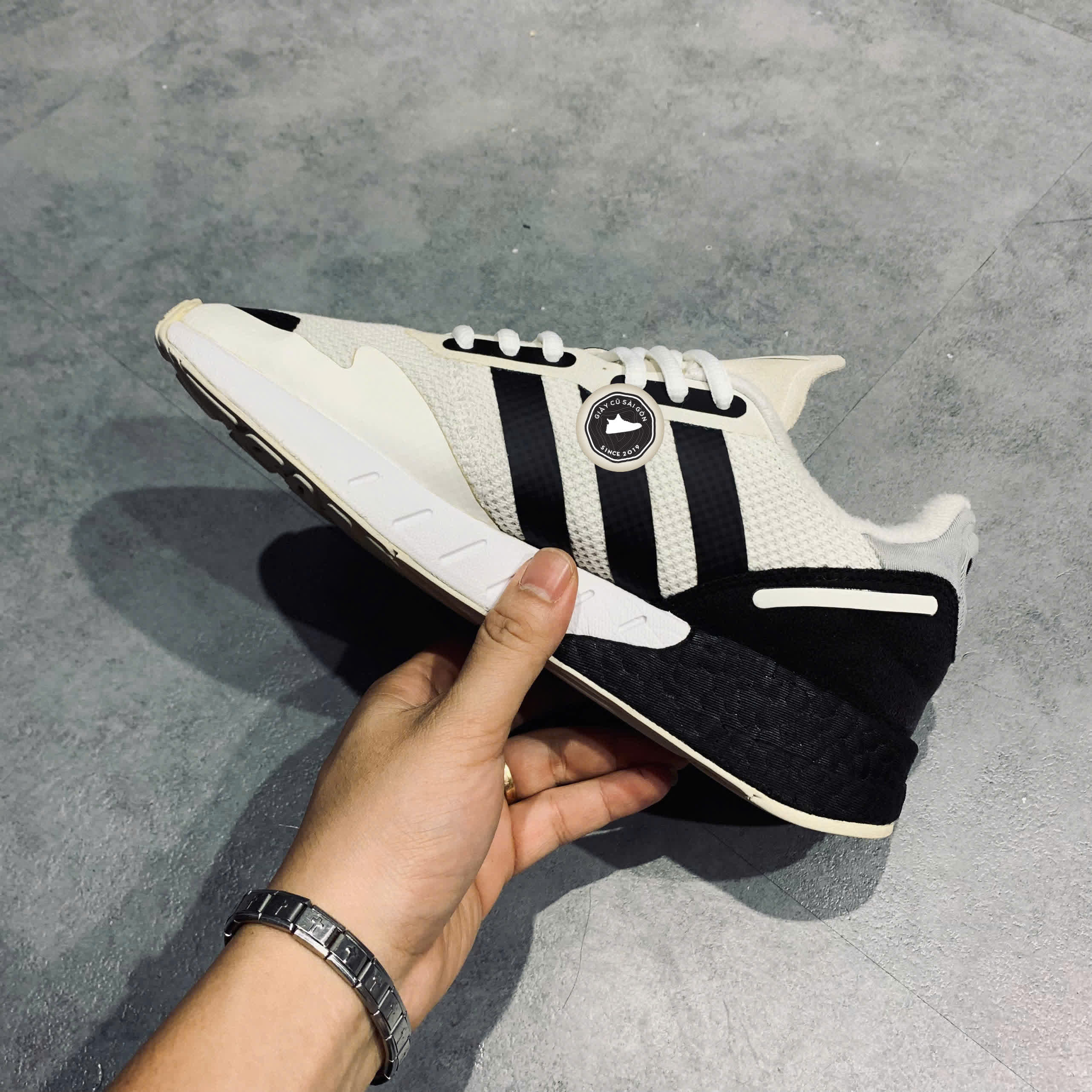 Giày 2HAND Adidas ZX 1K Boost 'White Black' FX6510 SIZE 40 PVN15264