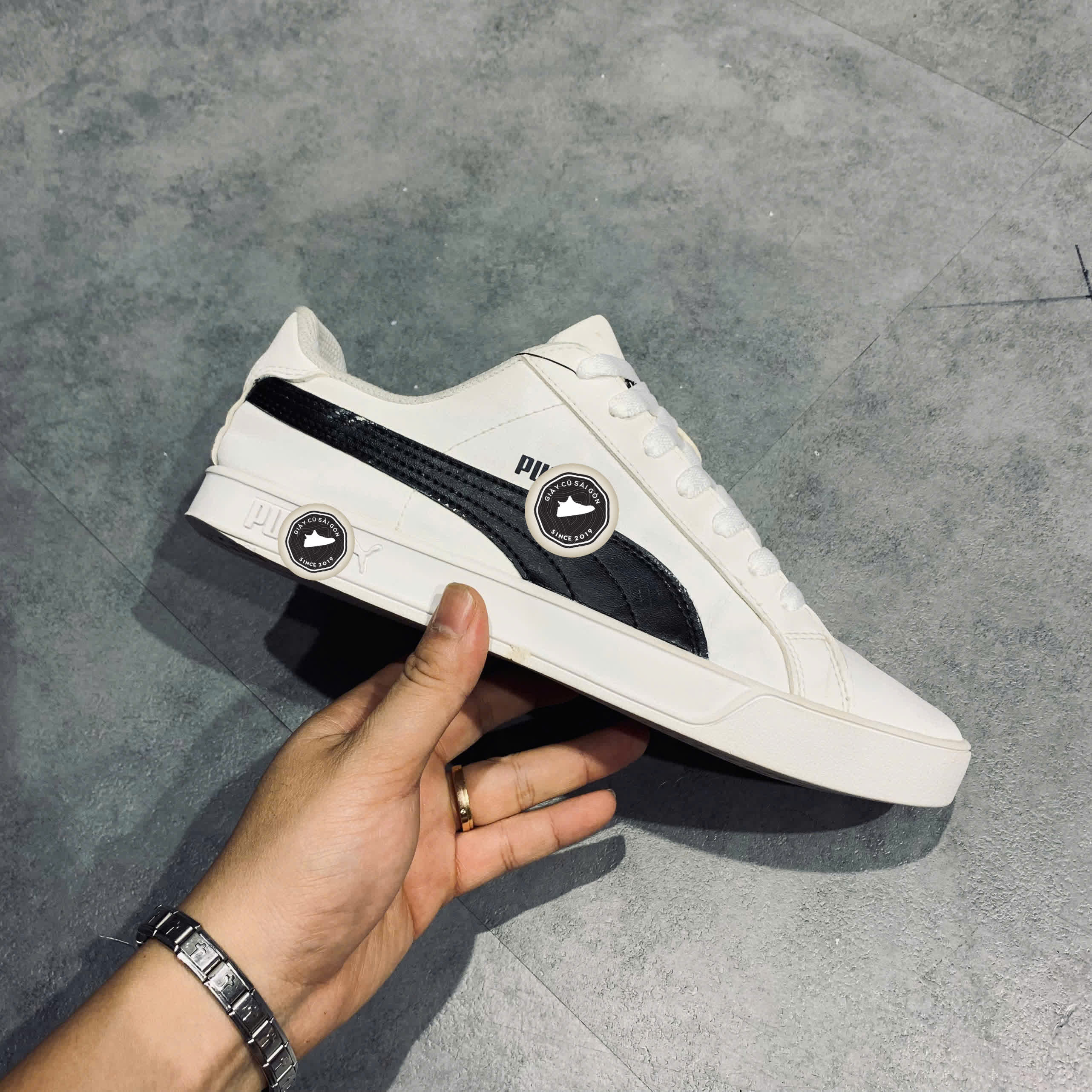 Giày 2HAND Puma Smash Vulc 'White Black' 359622-05 SIZE 40 PVN15168