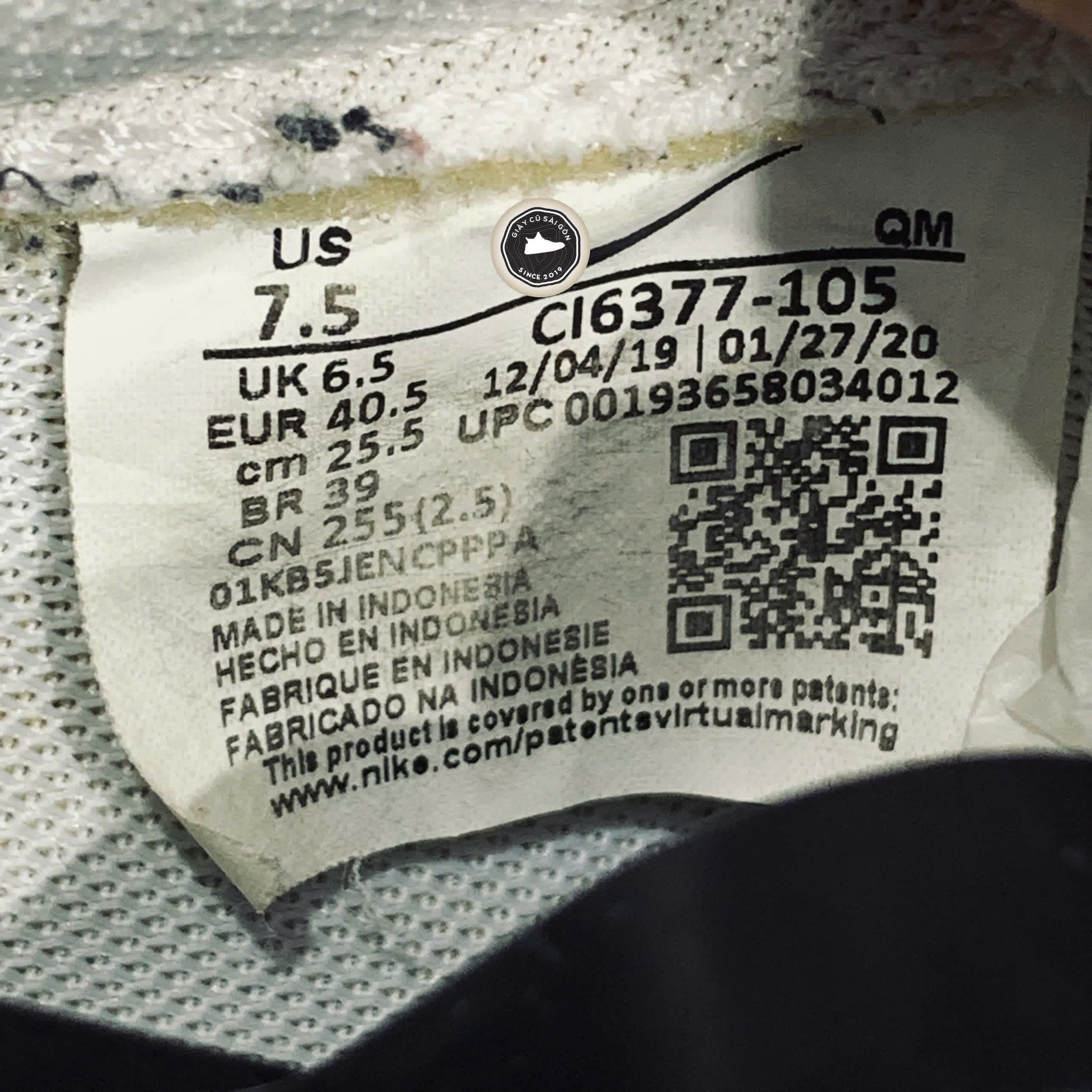 Giày 2hand Nike Blazer Low Leather Ci6377-105 SIZE 40.5 PVN15001