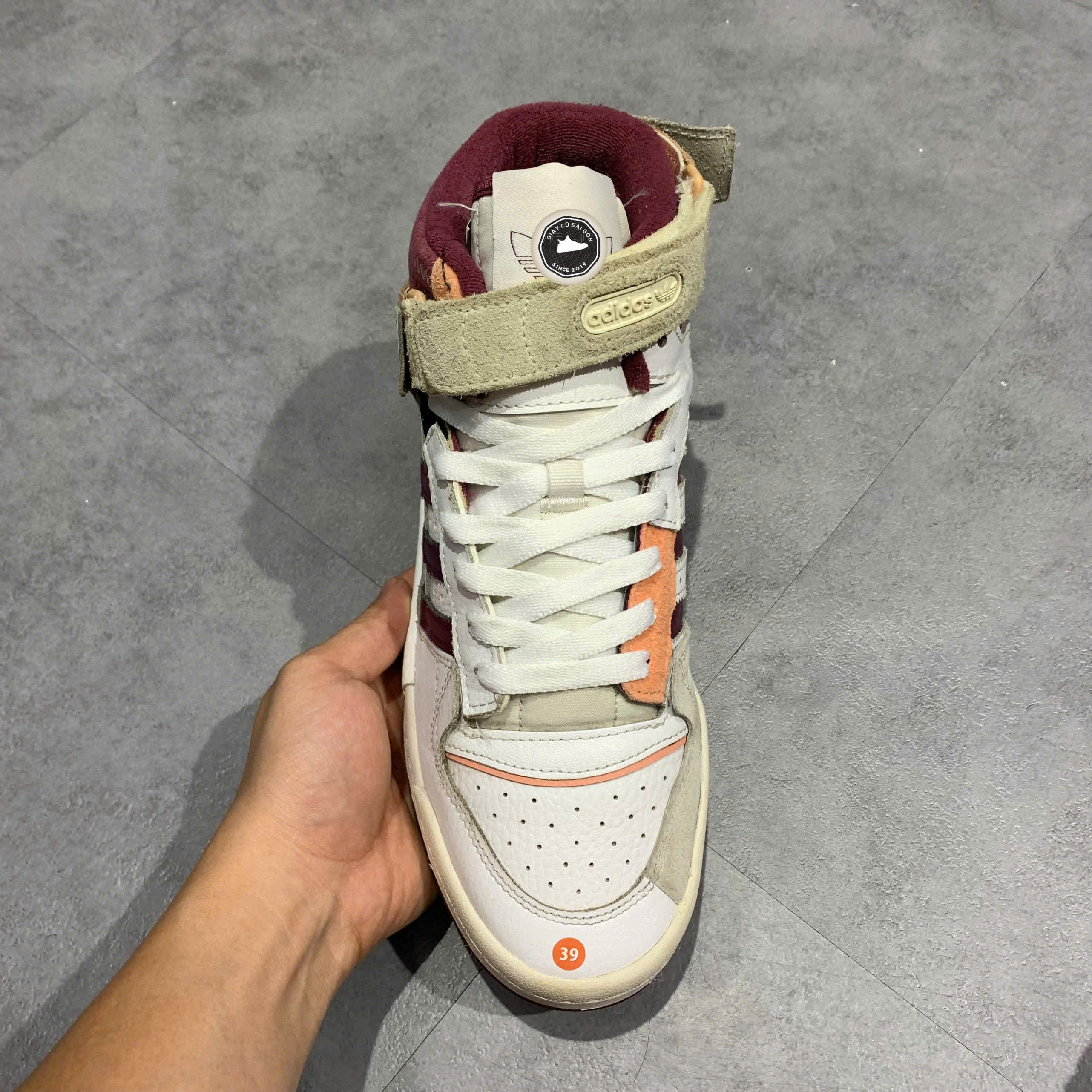 Giày 2HAND Adidas Forum Exhibit Mid Cloud White Ambient Blush H01920 SIZE 40 PVN15608