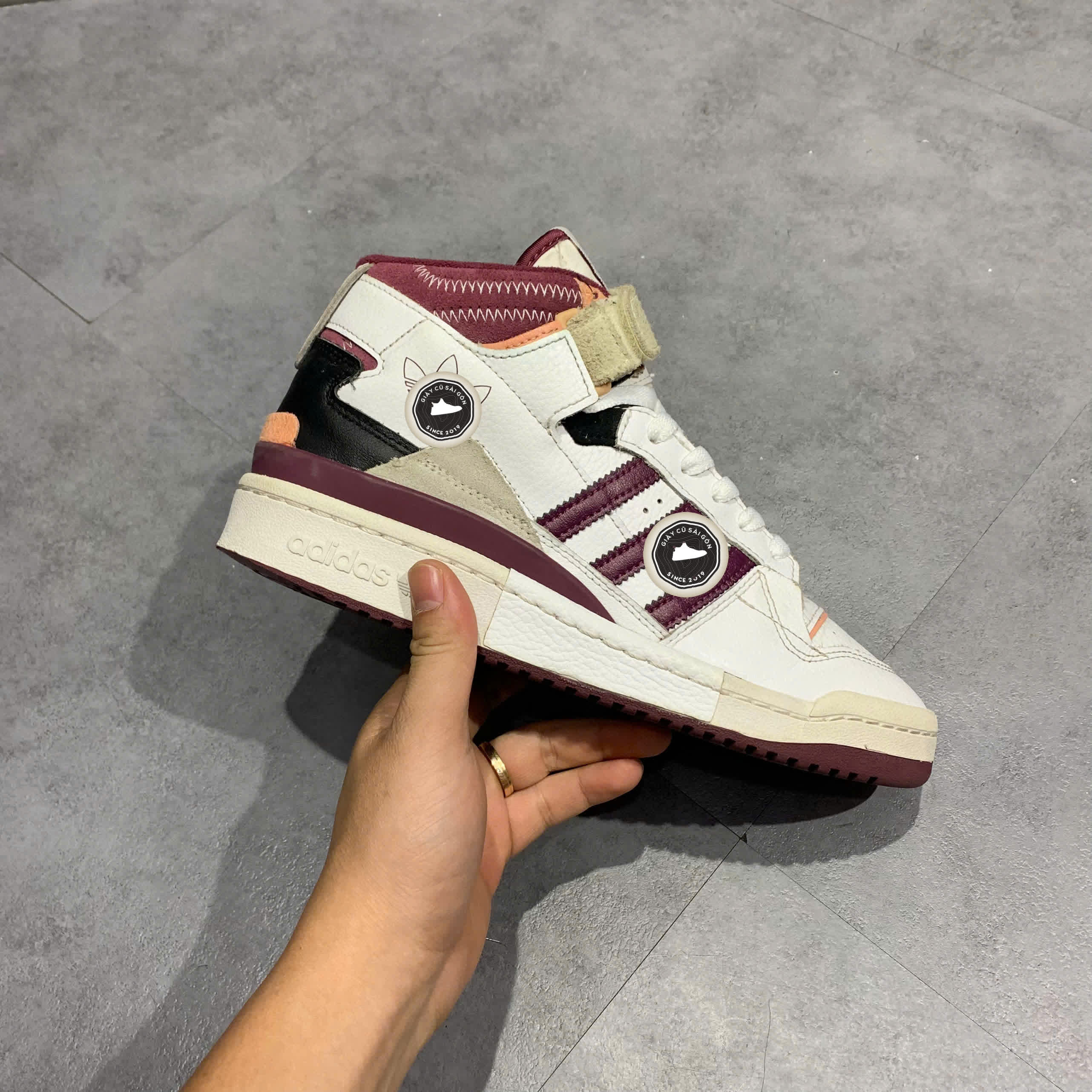 Giày 2HAND Adidas Forum Exhibit Mid Cloud White Ambient Blush H01920 SIZE 40 PVN15608