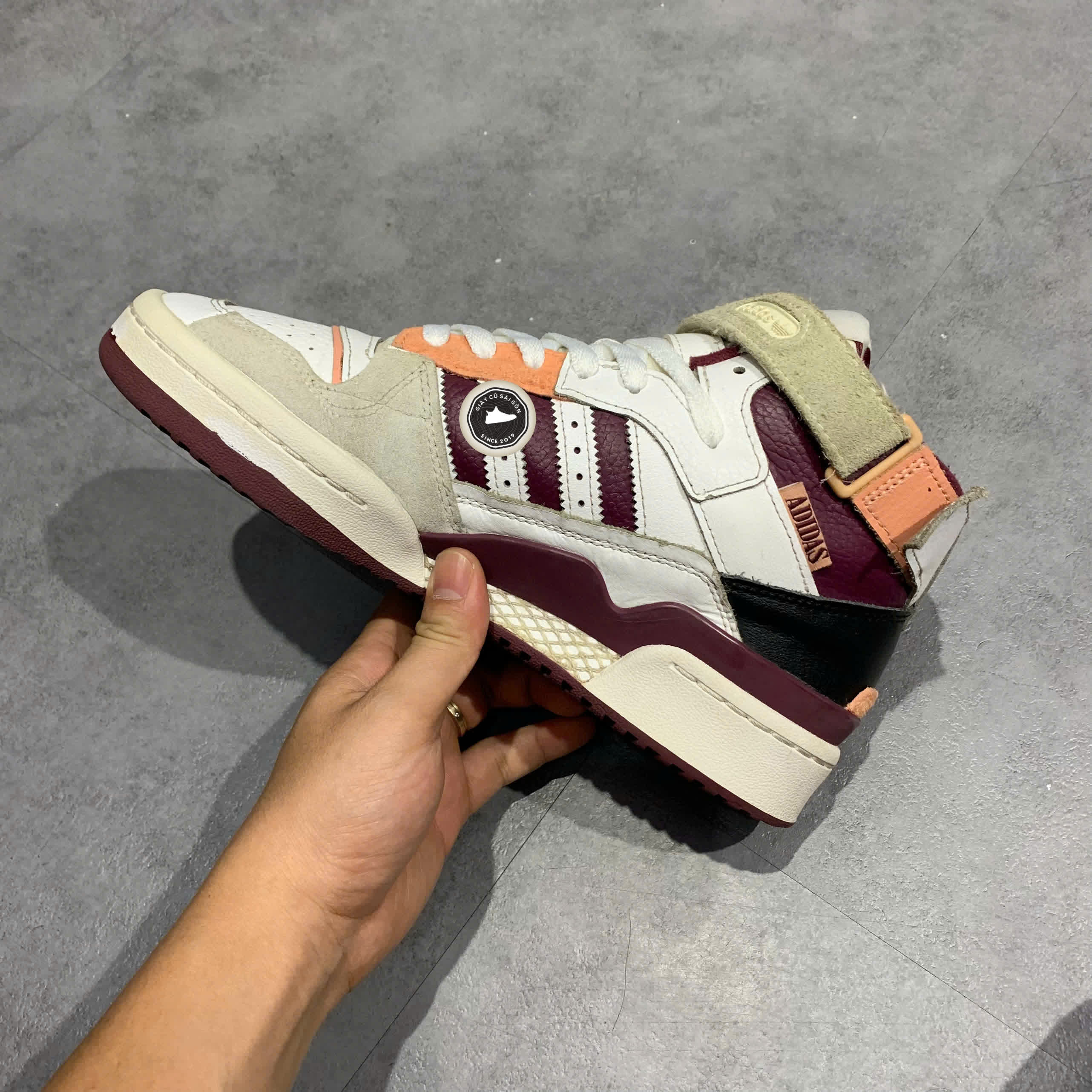 Giày 2HAND Adidas Forum Exhibit Mid Cloud White Ambient Blush H01920 SIZE 40 PVN15608