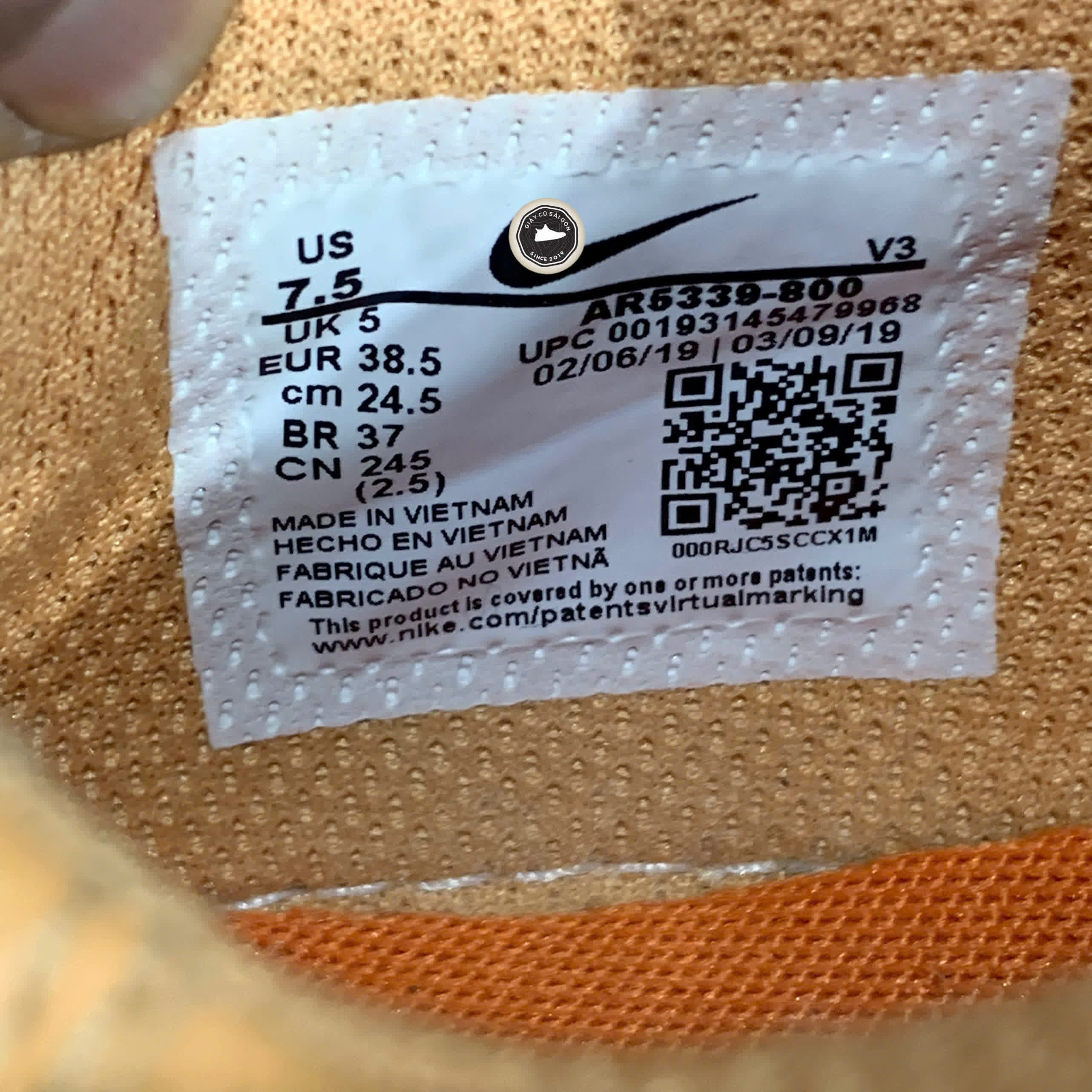 Giày 2hand Air Force 1 Sage Low Copper Moon - AR5339-800 SIZE 38.5 PVN15911