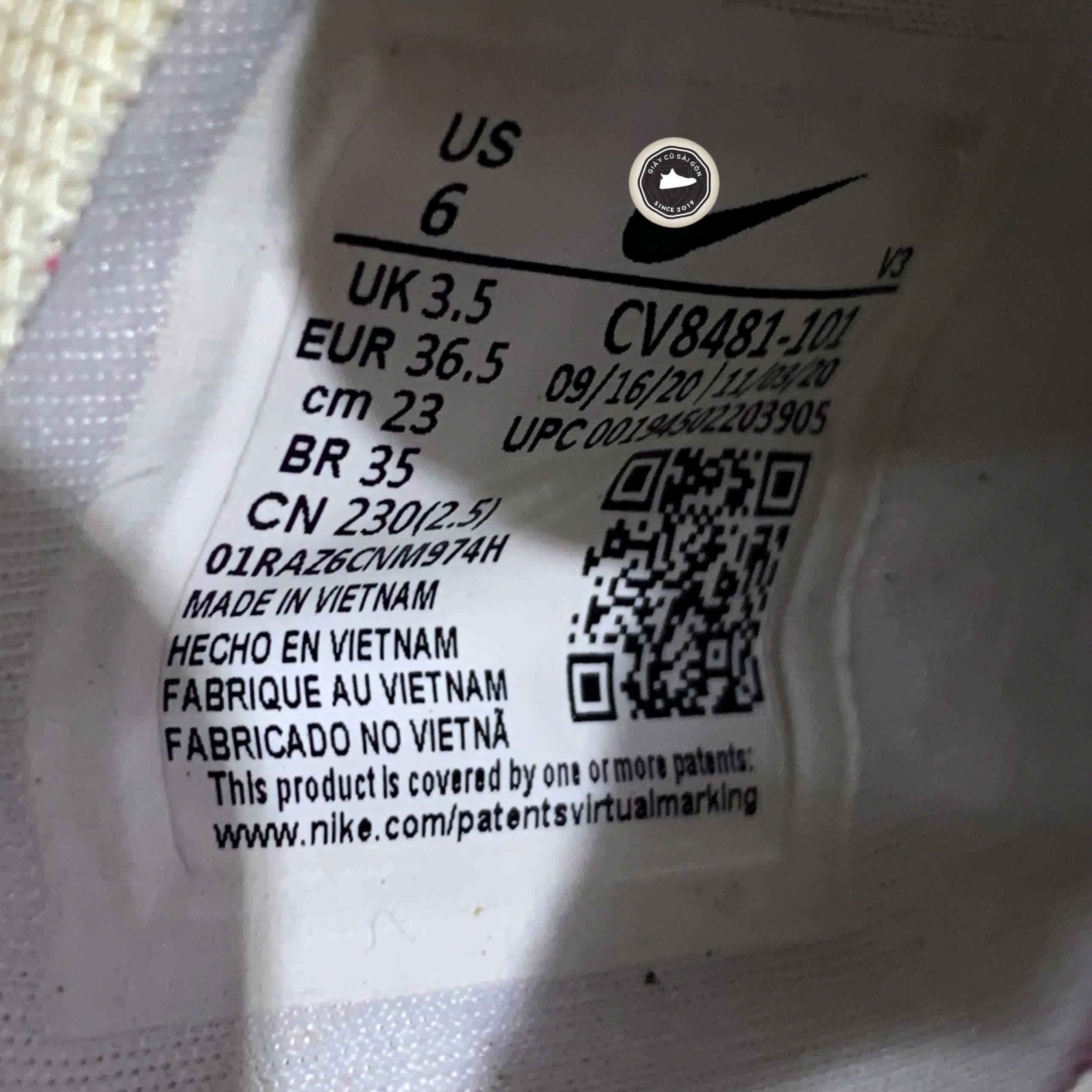 Giày 2HAND Nike Air Force 1 Pixel SE 'Sail Snake' CV8481-101 SIZE 36 PVN15902