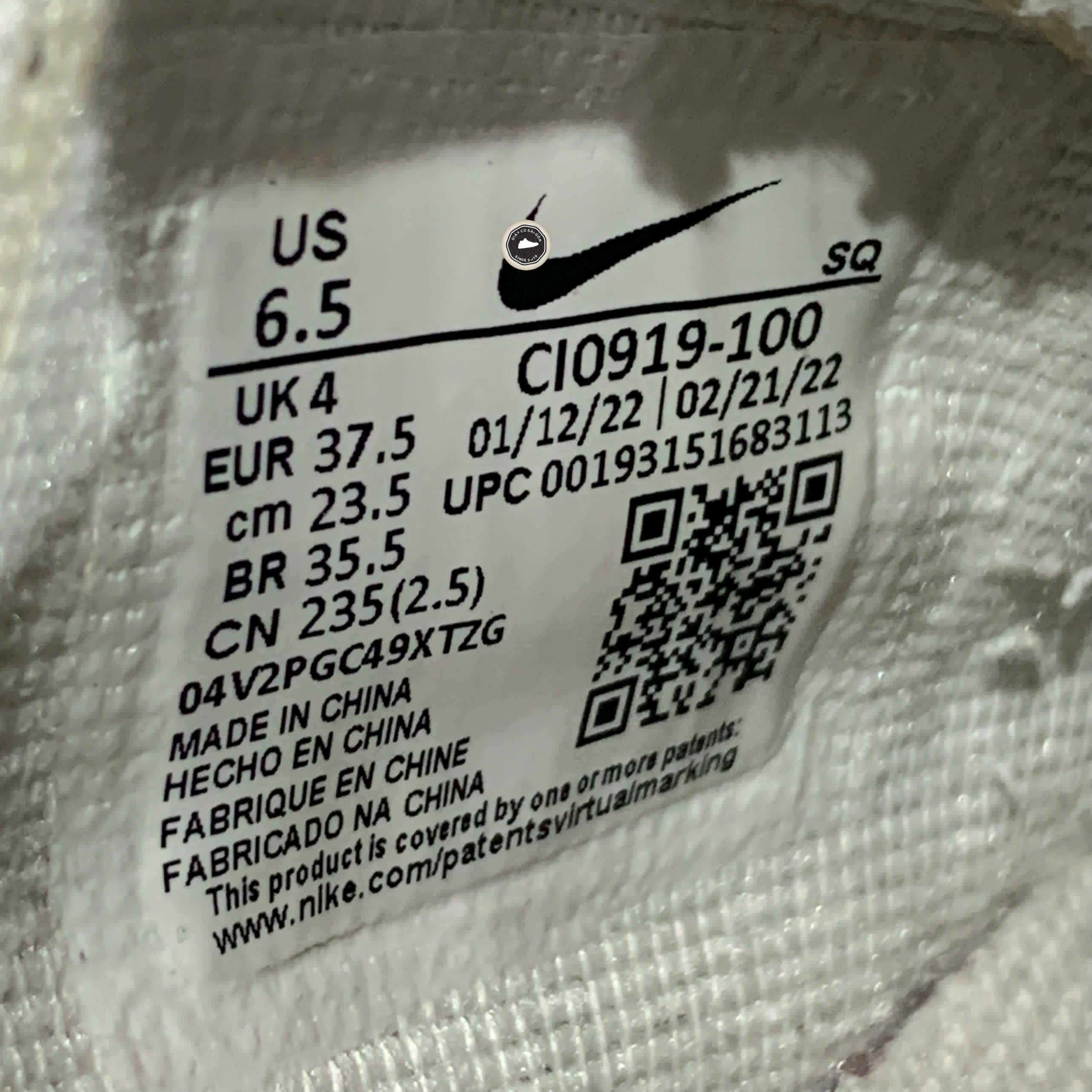 Giày 2hand Nike Air Force 1 Shadow 'Triple White' CI0919-100 SIZE 37.5