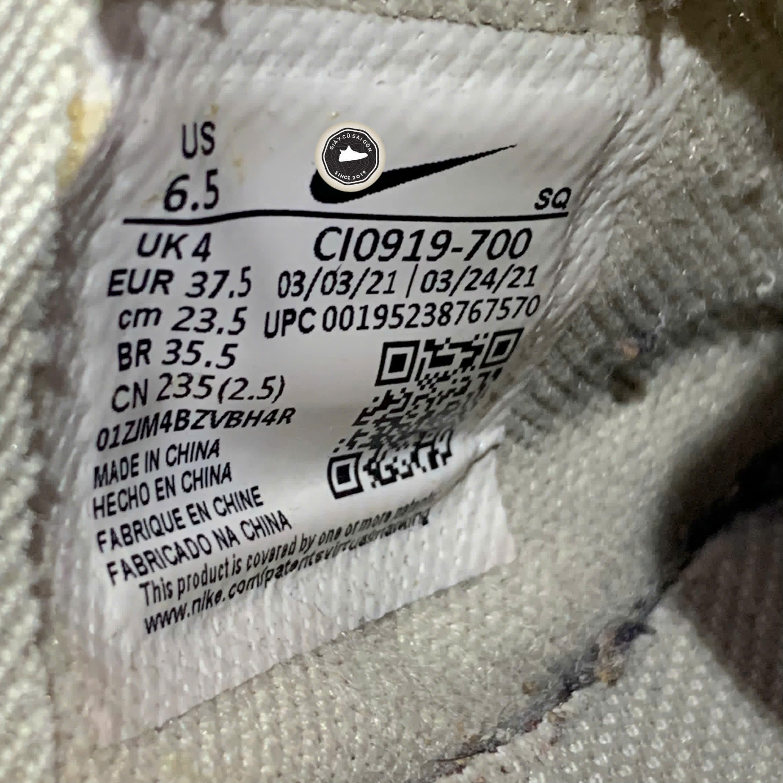 Giày 2HAND Nike Air Force 1 Shadow 'Cashmere' CI0919-700 SIZE 37.5 PVN15865