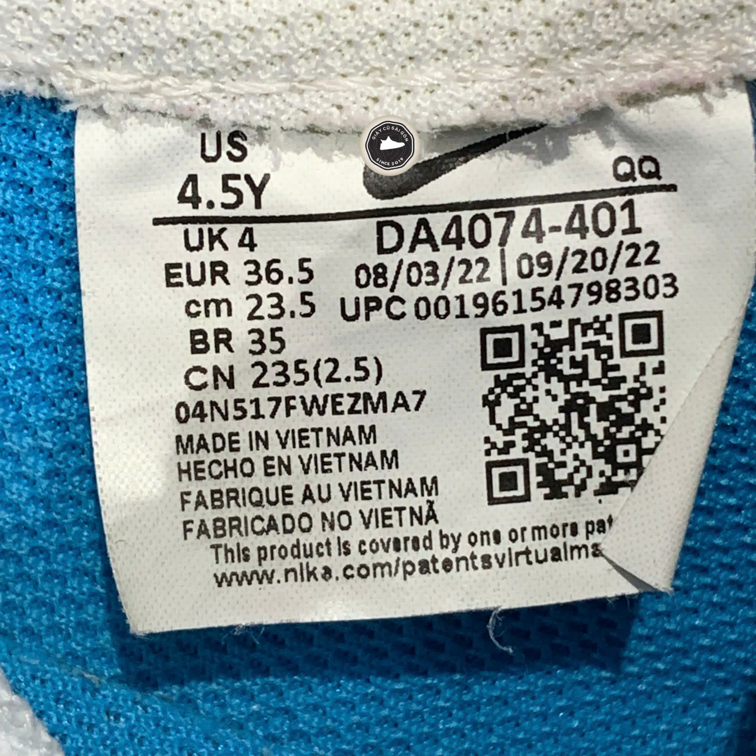 Giày 2hand Blazer Low 77 'Blue White' DA4074-401 SIZE 36.5 pvn16064