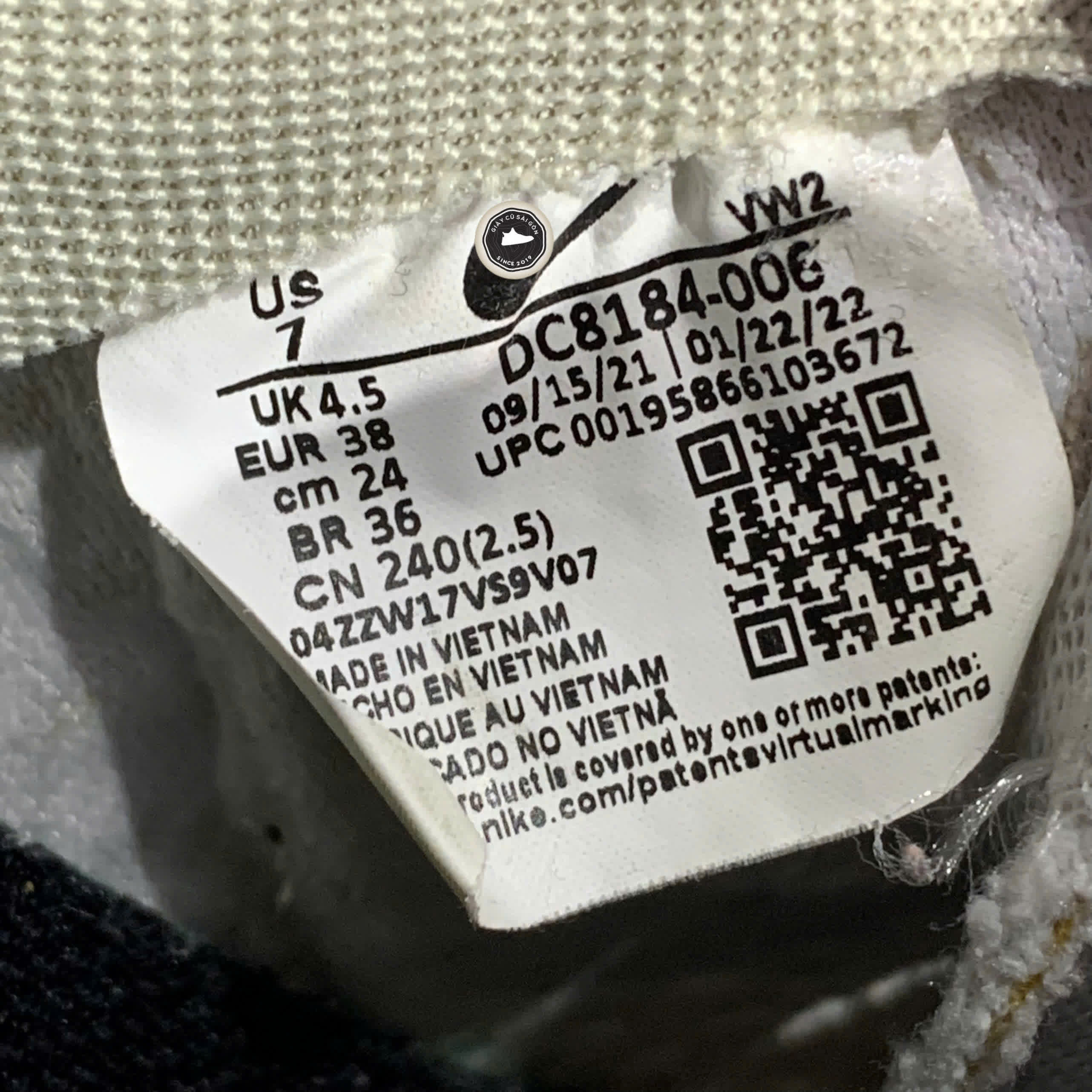Giày 2hand Renew Ride 3 Photo Dust DC8184-006 SIZE 38 pvn16336