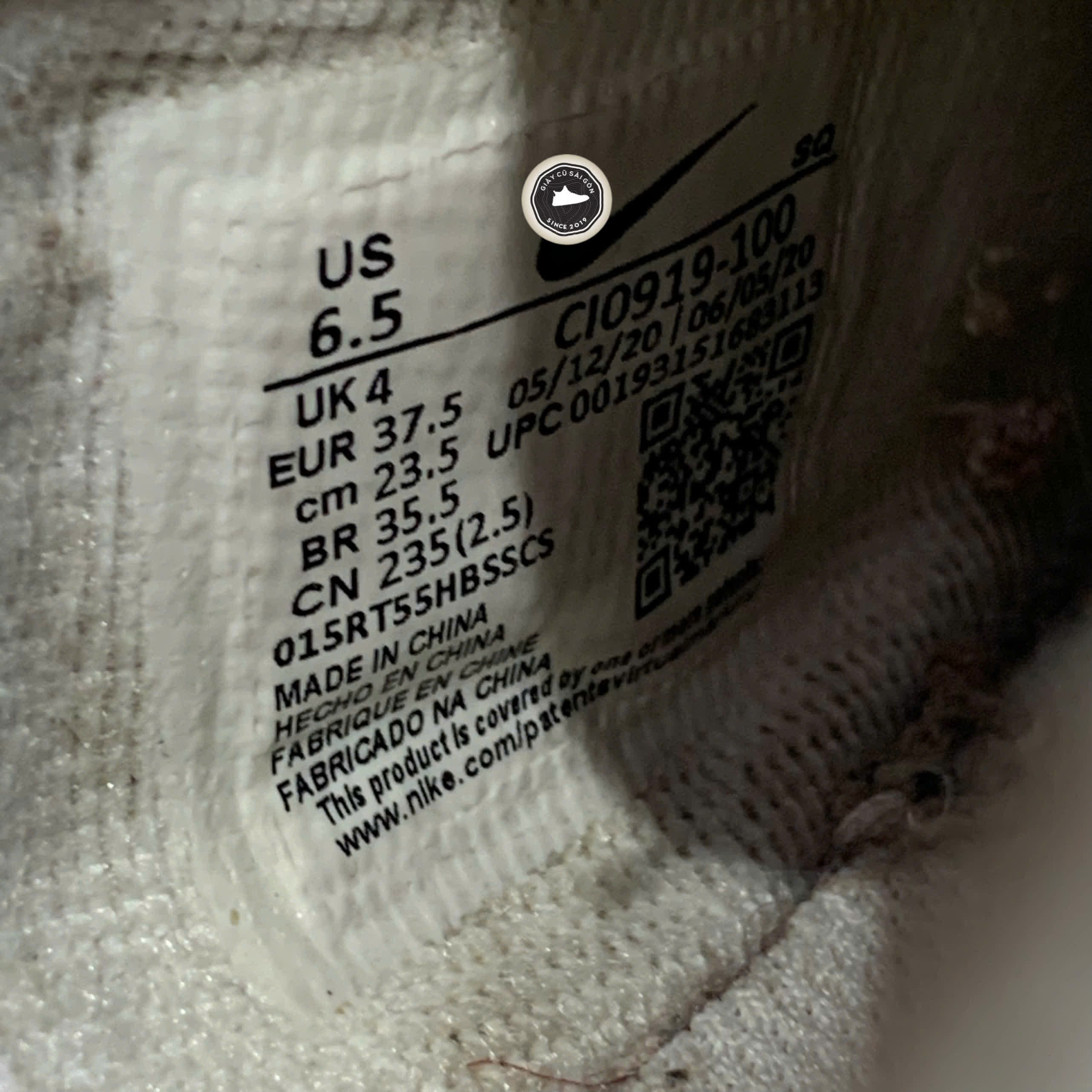 Giày 2hand Air Force 1 Shadow 'Triple White' CI0919-100 SIZE 37.5 pvn16183