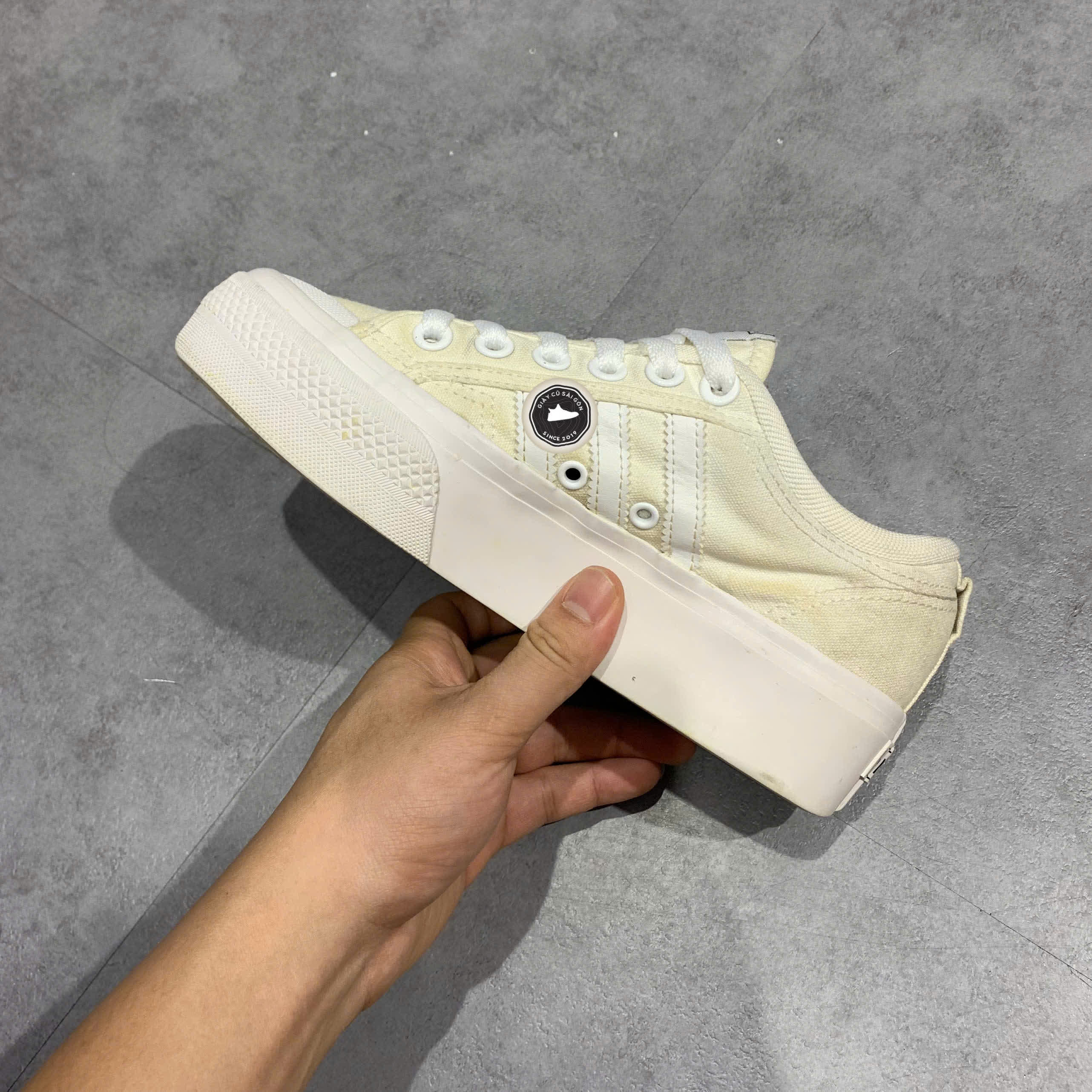 Giày 2hand Nizza Platform Triple White FV5322 SIZE 37 1/3 pvn16157