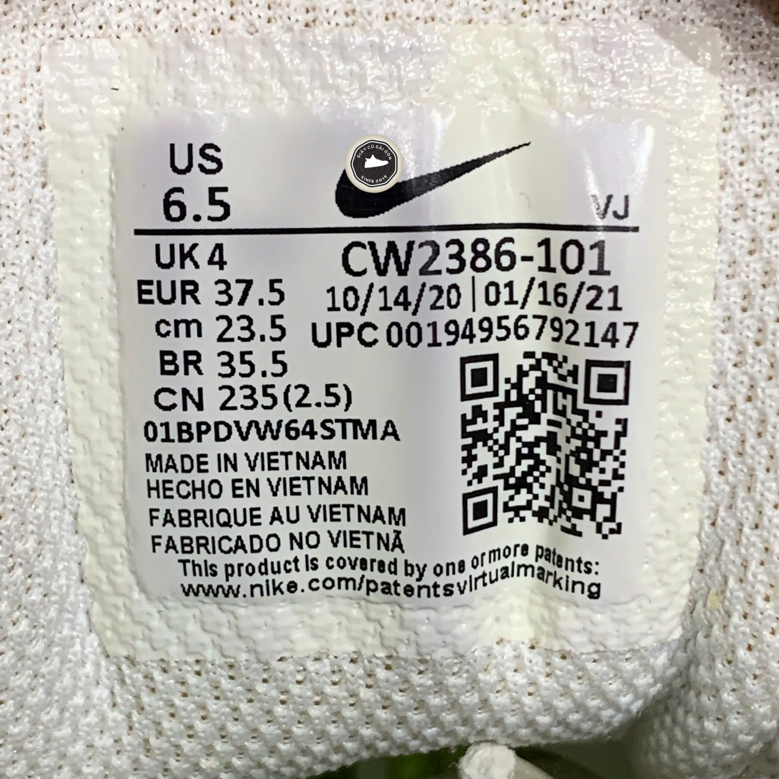 giày 2hand Crater Impact CW2386-101 SIZE 37.5 pvn16216