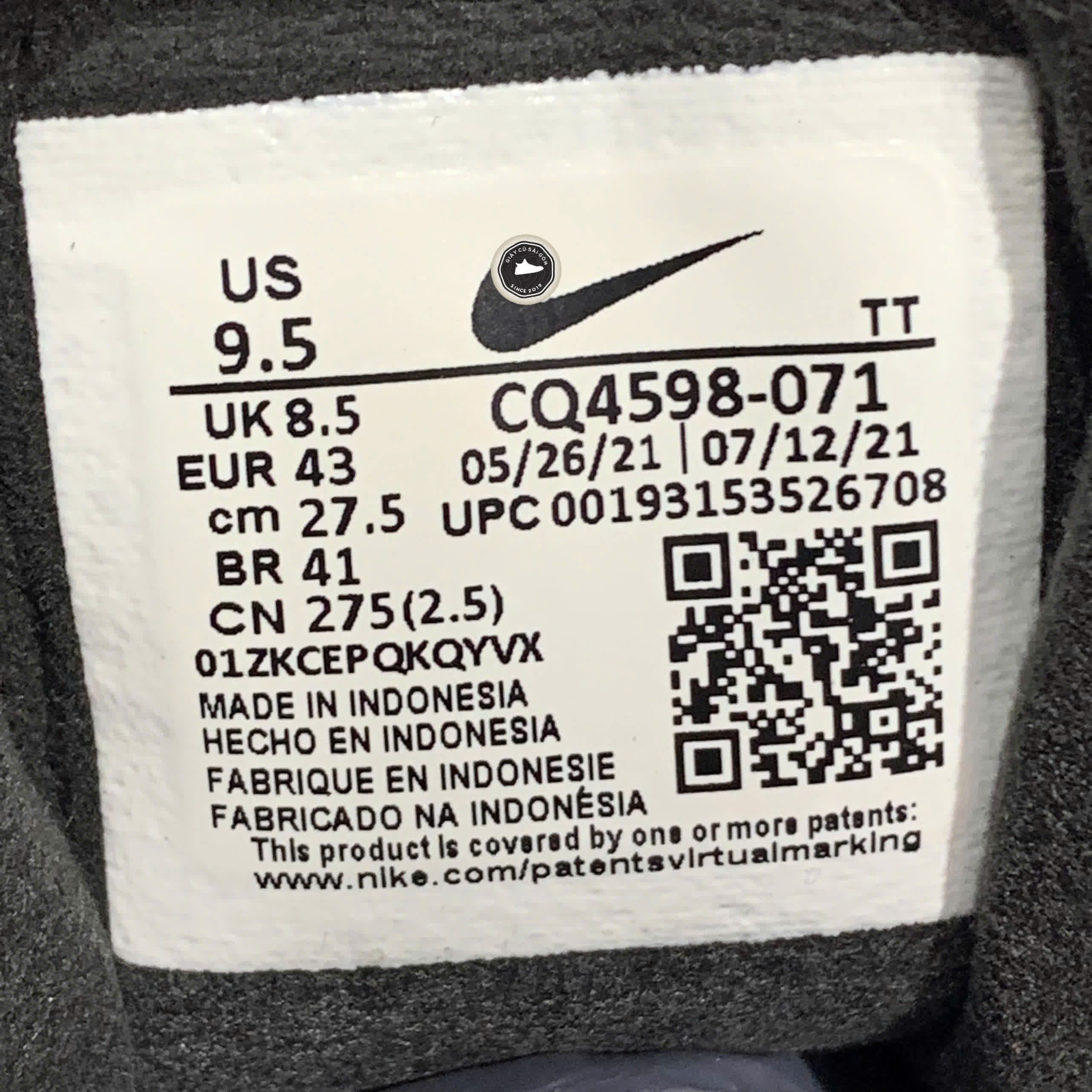 Giày 2hand AIRMAX 270 REACT METALLIC SILVER CQ4598-071 SIZE 43 pvn16334