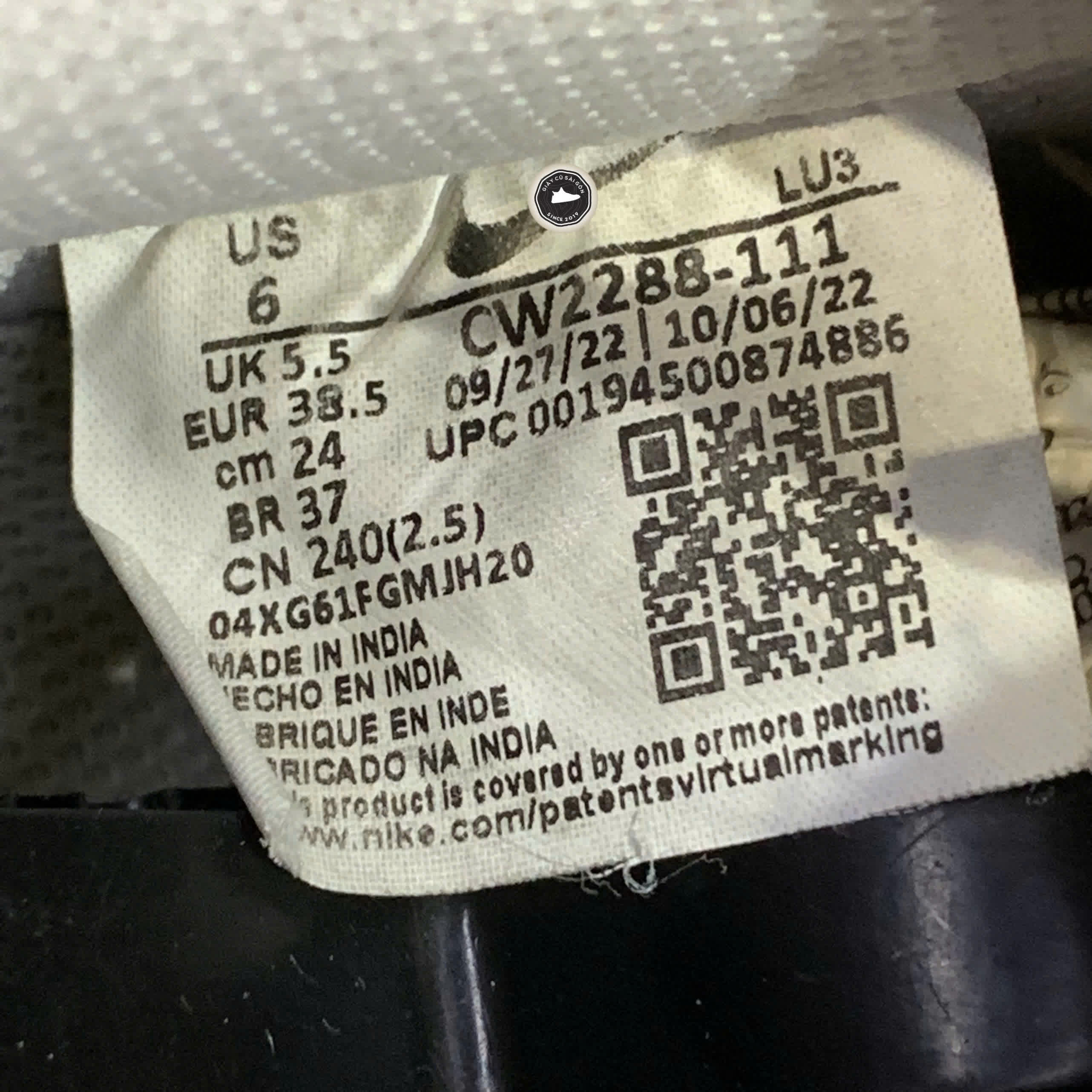 Giày 2hand Air Force 1 07 Triple White CW2288-111 SIZE 38.5 pvn17244