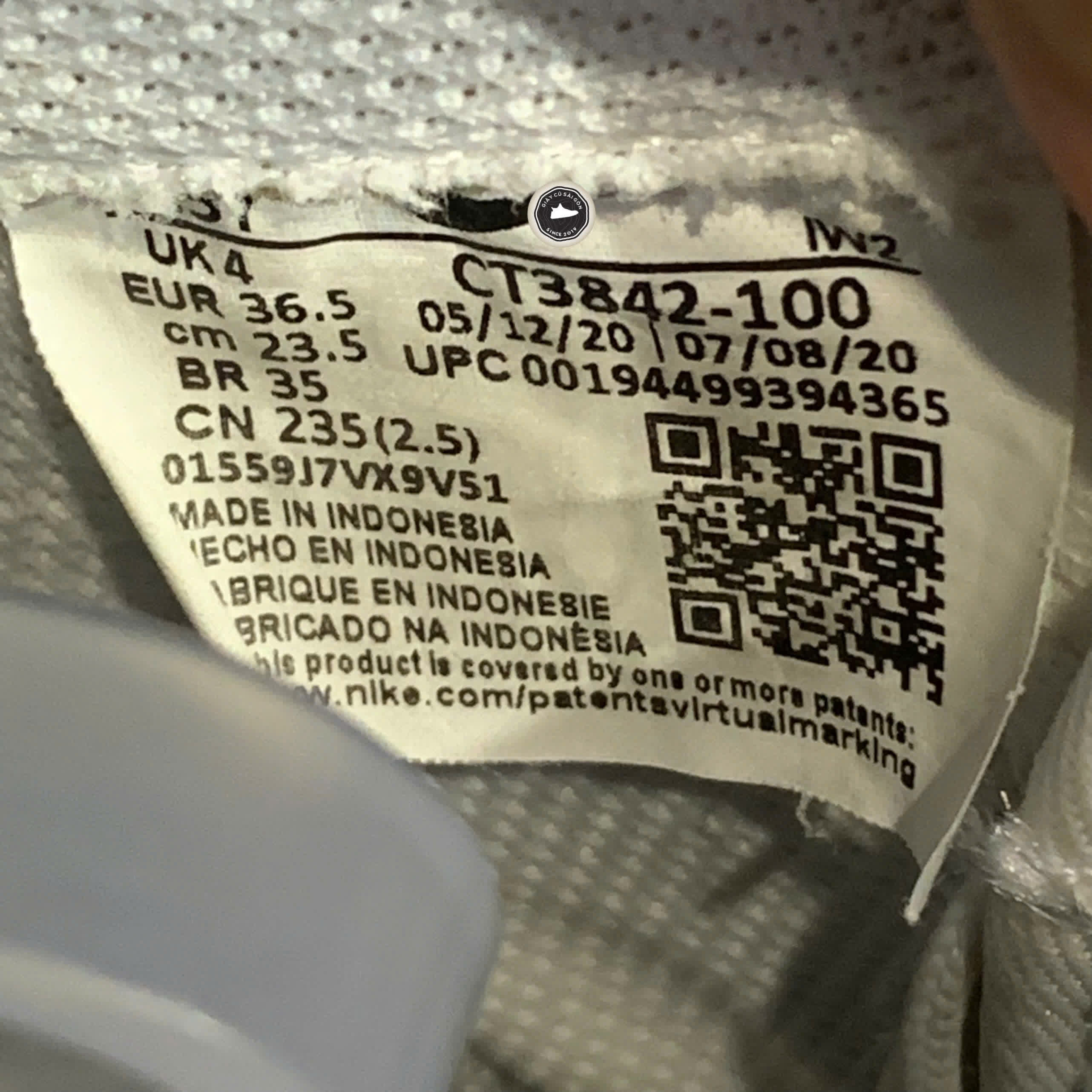 Giày 2hand NBA x Air Force 1 LV8 1 HO20 GS 'White' CT3842-100 SIZE 36.5 PVN17238