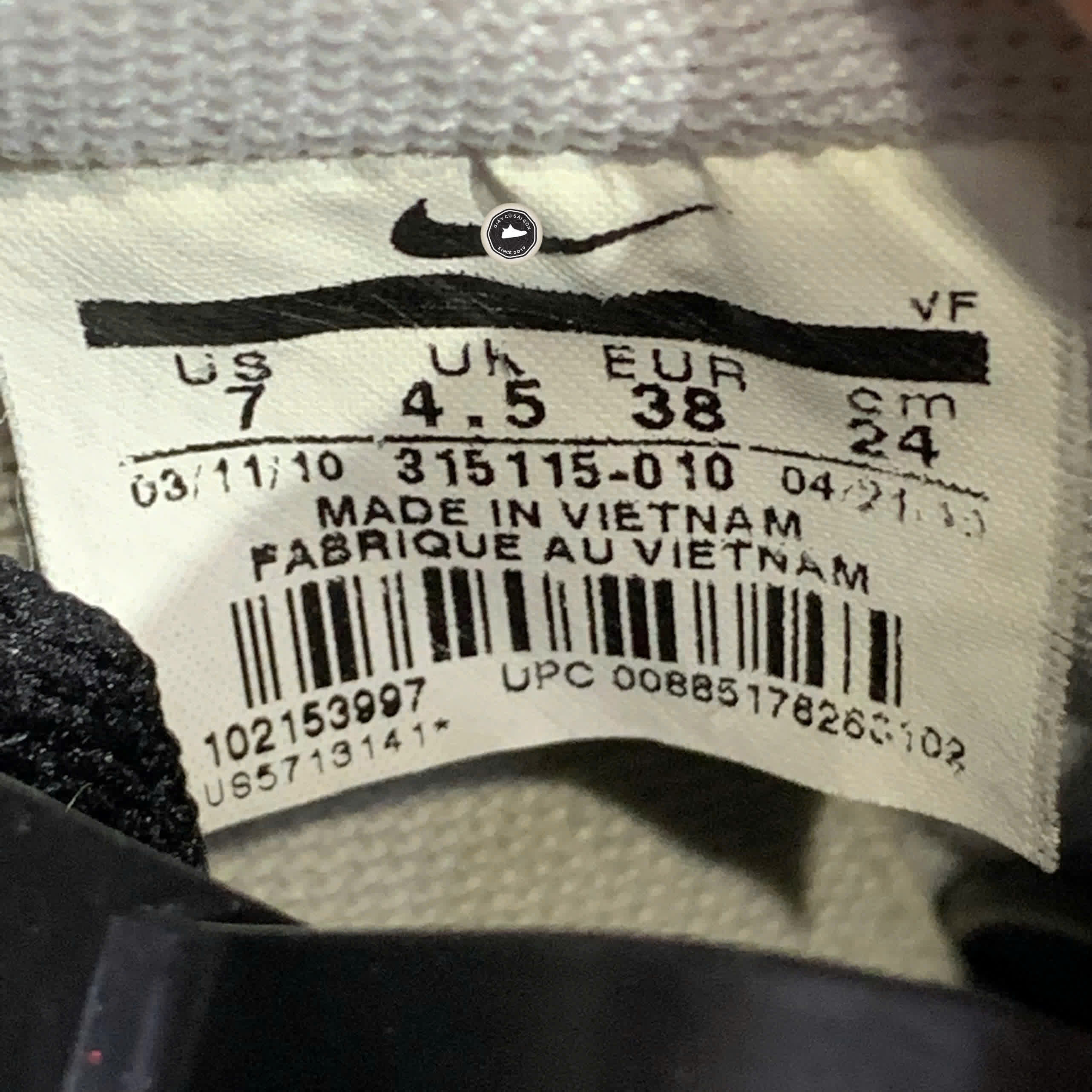 Giày 2hand Air Force 1 315115-010 SIZE 38 PVN17230