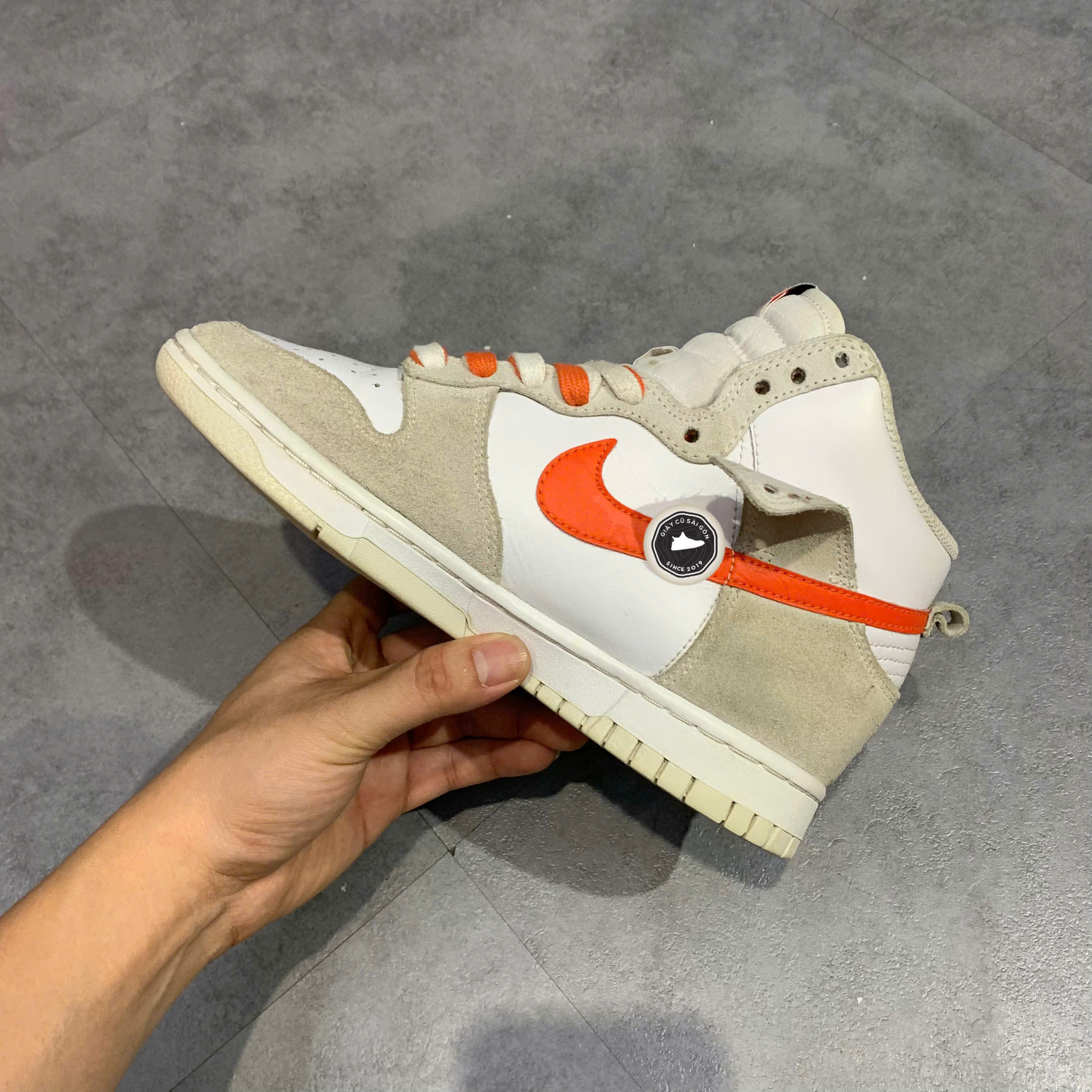 Giày 2hand Dunk High First Use White Sail Orange DH6758-100 SIZE 37.5 pvn17173