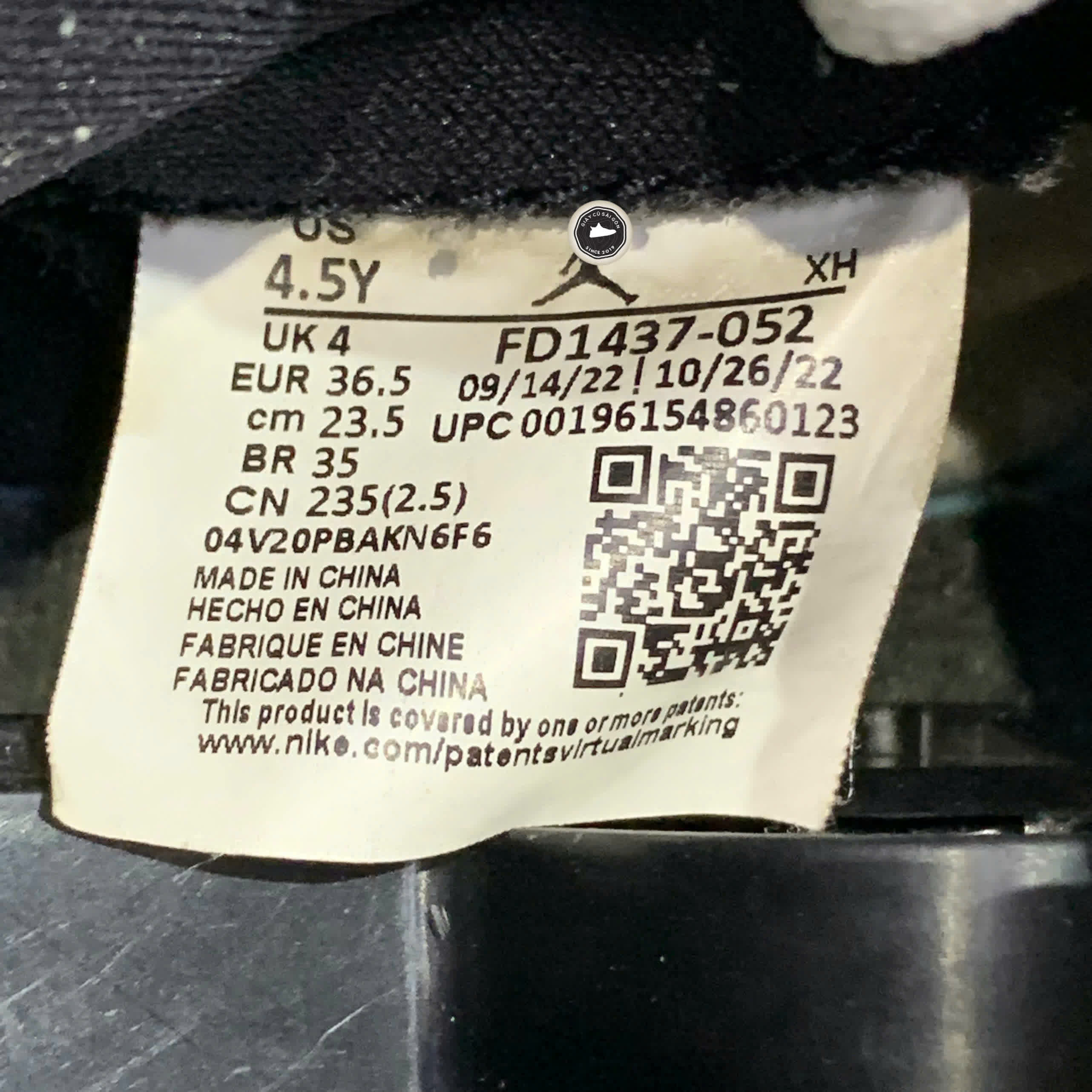 Giày 2hand Air Jordan 1 Retro High OG 'White Cement' FD1437-052 SIZE 36.5 pvn17174